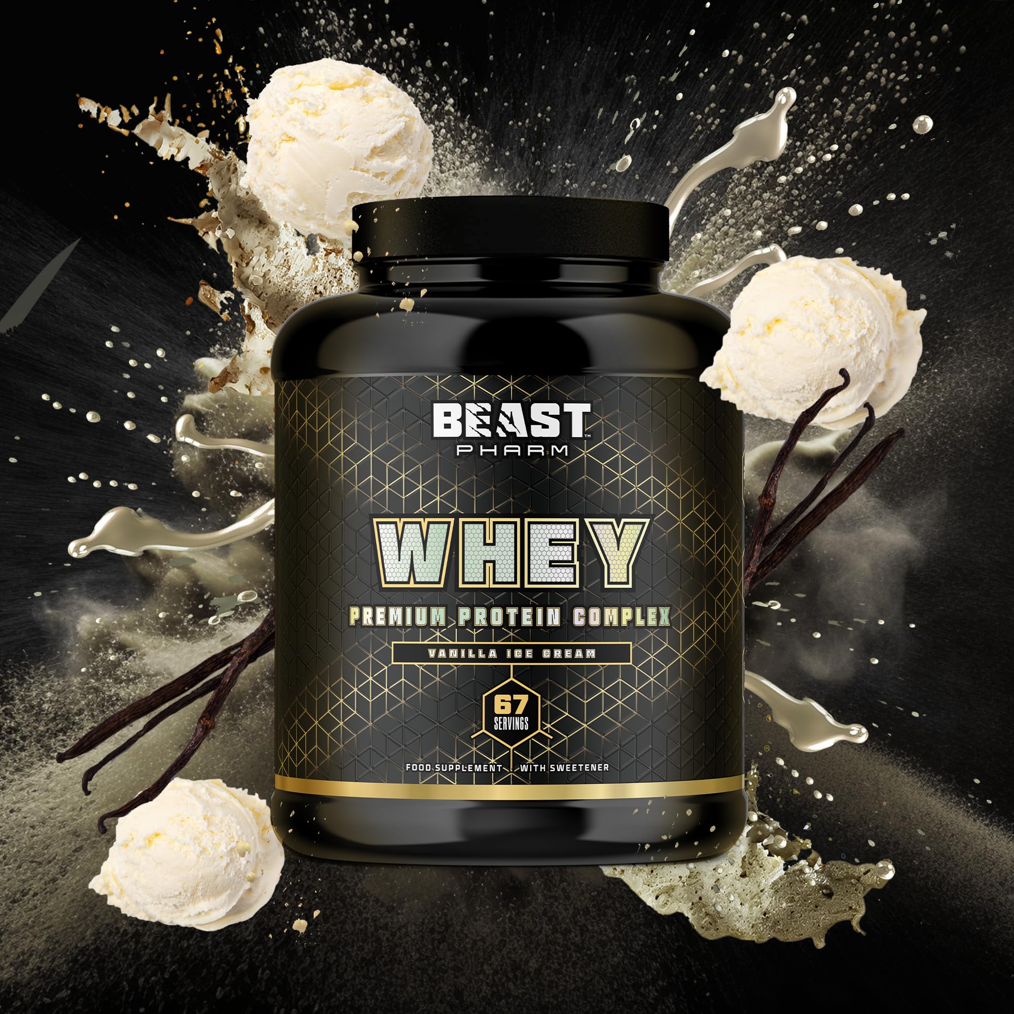 Beast Pharm | WHEY Protein Powder | 2.01kg/67 Servings | Vanilla Ice Cream Beast Pharm buy supplements canada