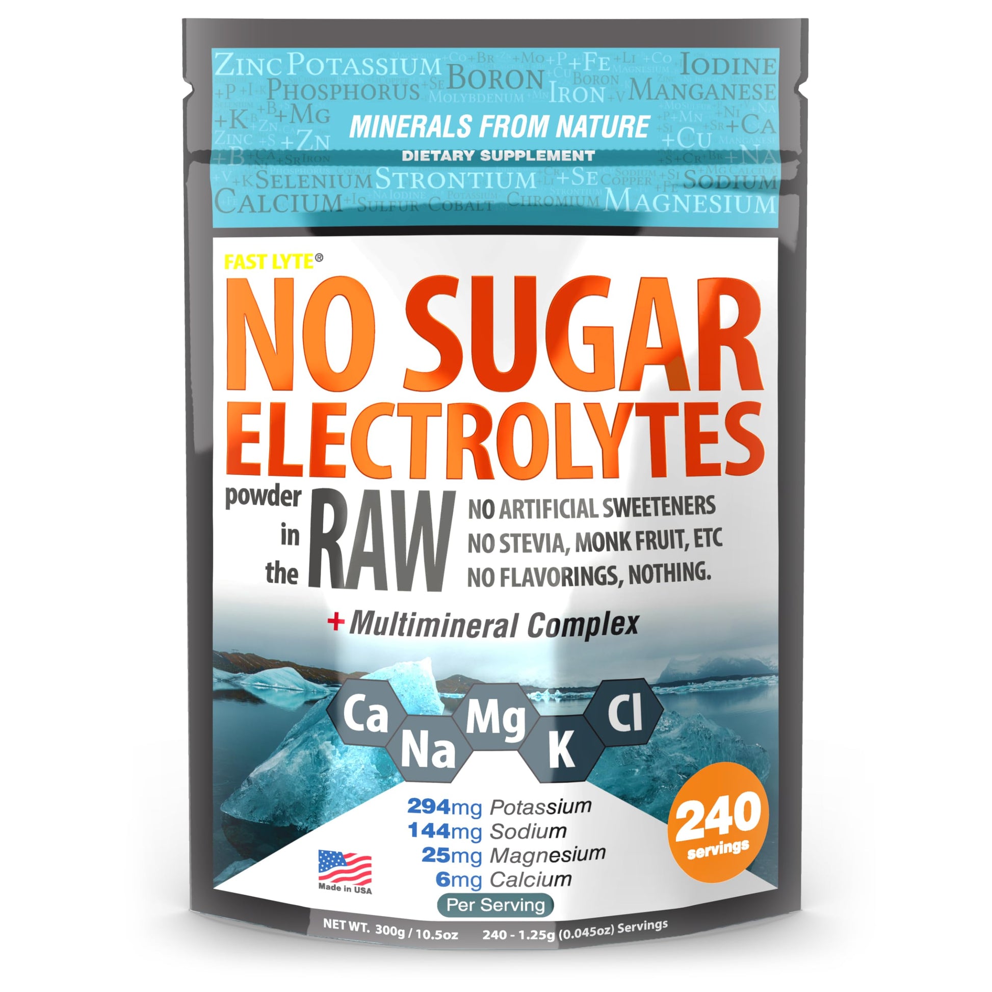 FAST LYTE No Sugar Electrolytes Powder in the Raw | Mix in Coffee, Soup, Juice, Water, Smoothies, Broth, Anything | No Sweeteners or Flavorings | Keto & Sugar Free | Non-GMO & Vegan FAST LYTE buy supplements canada