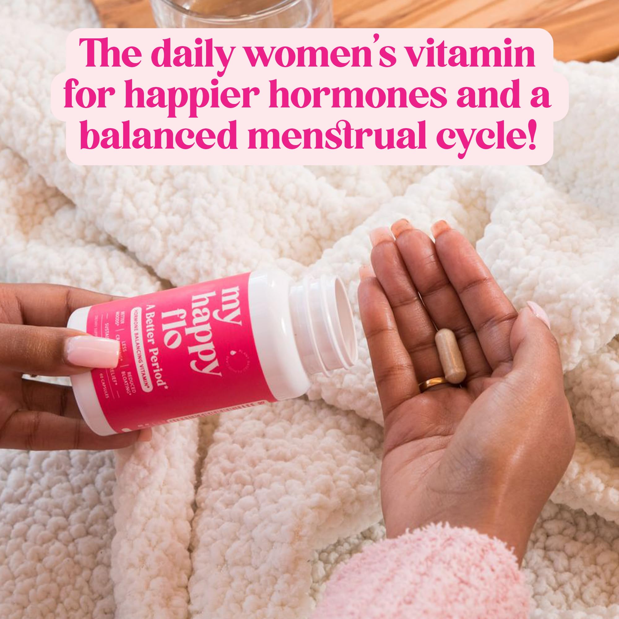 My Happy Flo PMS Support Supplement for Women with Iron, PMS Relief Hormone Support for Women, 10-in-1 PMDD Supplements for Women | DIM & I3C Indole-3-Carbinol for Cramp Relief, Heavy Flow - 60 Caps My Happy Flo buy supplements canada