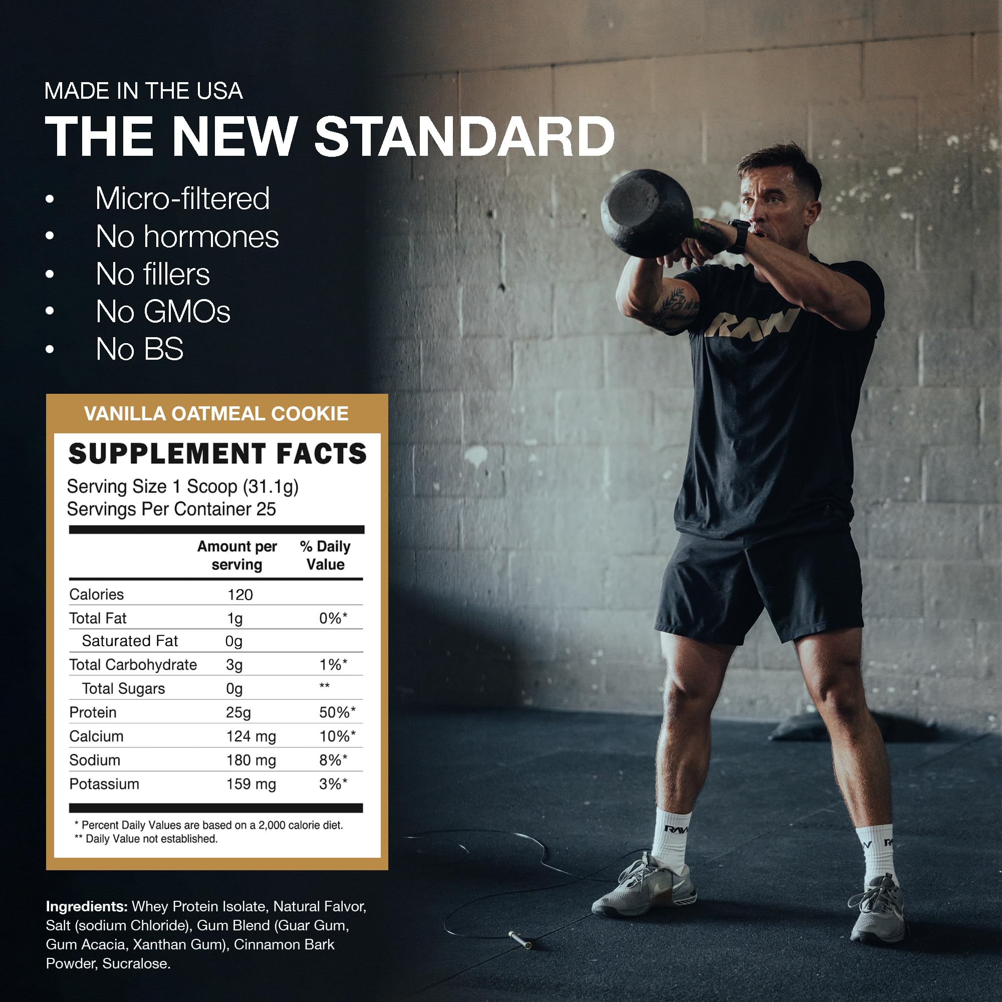 RAW Whey Isolate Protein Powder, Vanilla Oatmeal Cookie (CBUM Itholate Protein) - 100% Grass-Fed Sports Nutrition for Muscle Growth & Recovery - Low-Fat, Low Carb RAW buy supplements canada