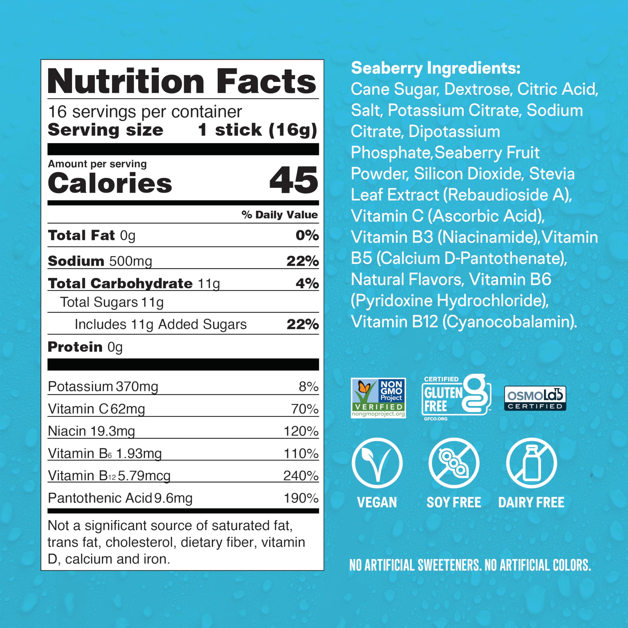 Liquid I.V.® Hydration Multiplier - Seaberry | Electrolyte Powder Drink Mix | 1 Pack (16 Servings) Liquid I.V. buy supplements canada