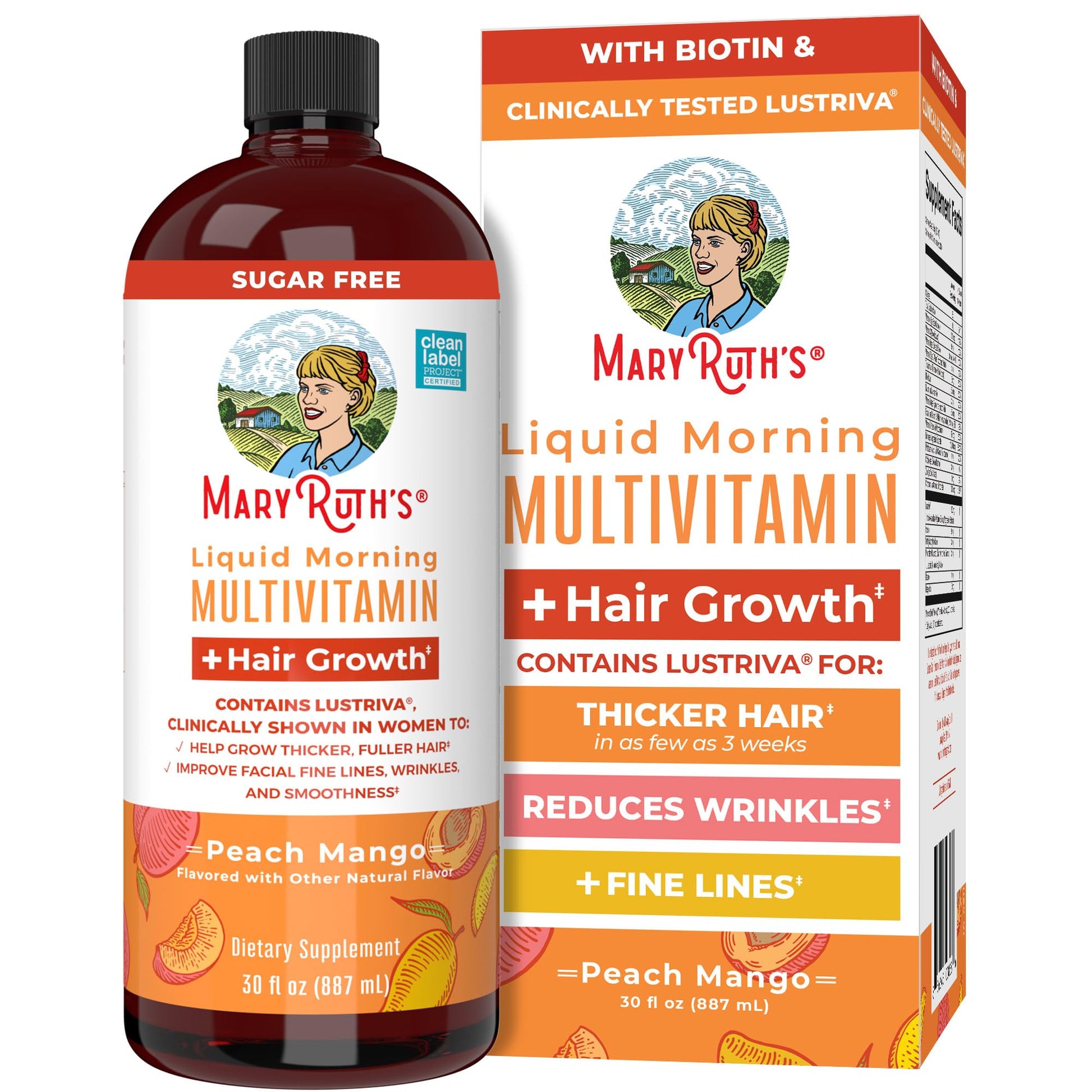 MaryRuth's Liquid Multivitamin+Hair Growth | Clinically Tested for Thicker Hair & Facial Wrinkles in Women | Biotin 10000mcg | Lustriva Hair Growth Supplement | MaryRuth Organics buy supplements canada
