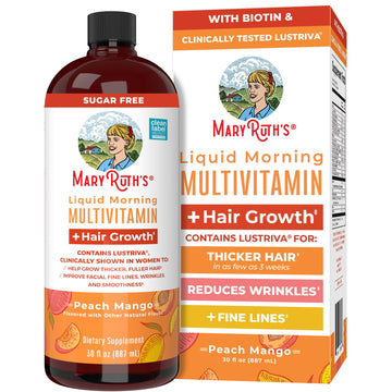 MaryRuth's Liquid Multivitamin+Hair Growth | Clinically Tested for Thicker Hair & Facial Wrinkles in Women | Biotin 10000mcg | Lustriva Hair Growth Supplement | MaryRuth Organics buy supplements canada