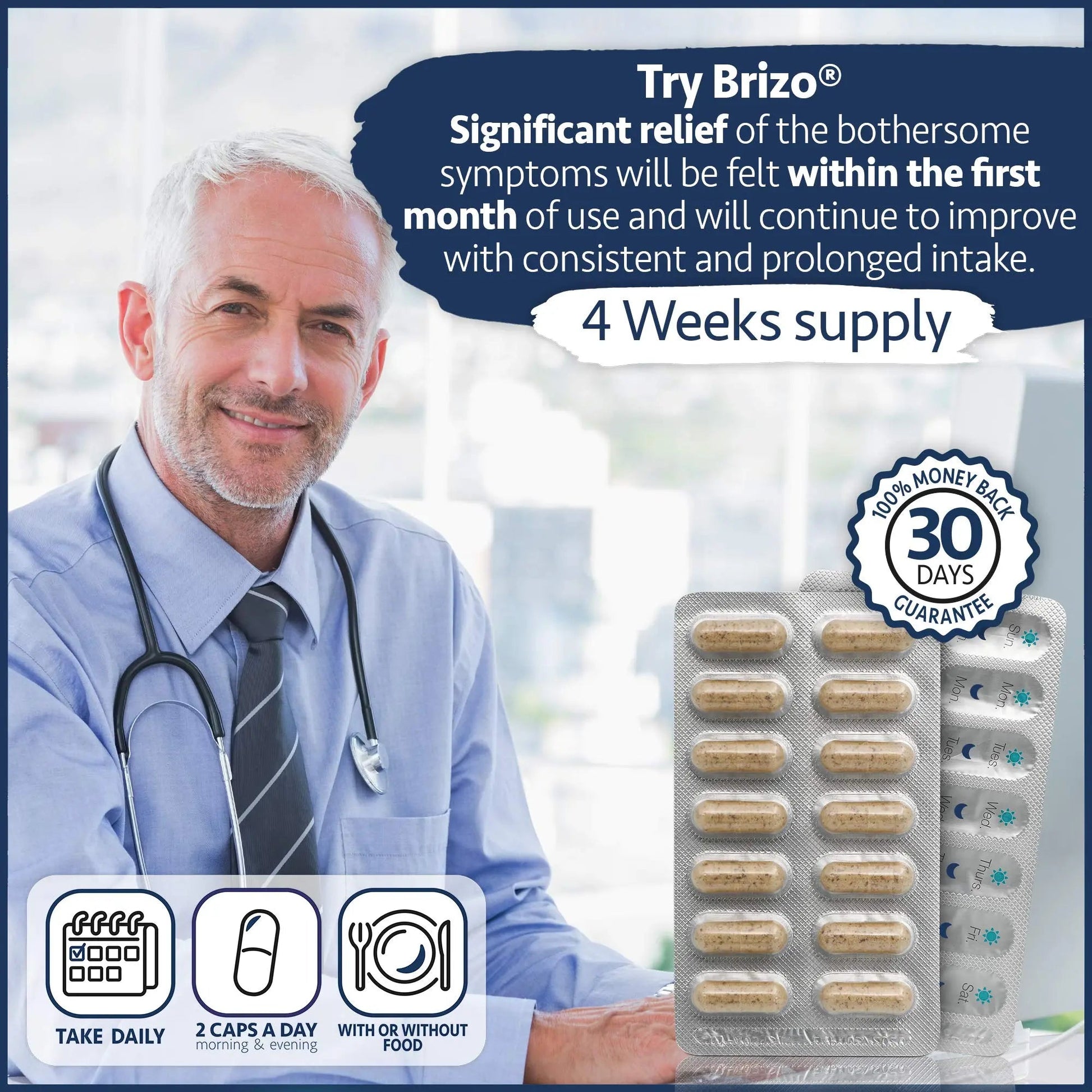Brizo Prostate Health Supplements for Men - Herbal Capsules for Mens Urinary Health - Reduce Frequent Urination - 1 Month Supply Brizo buy supplements canada