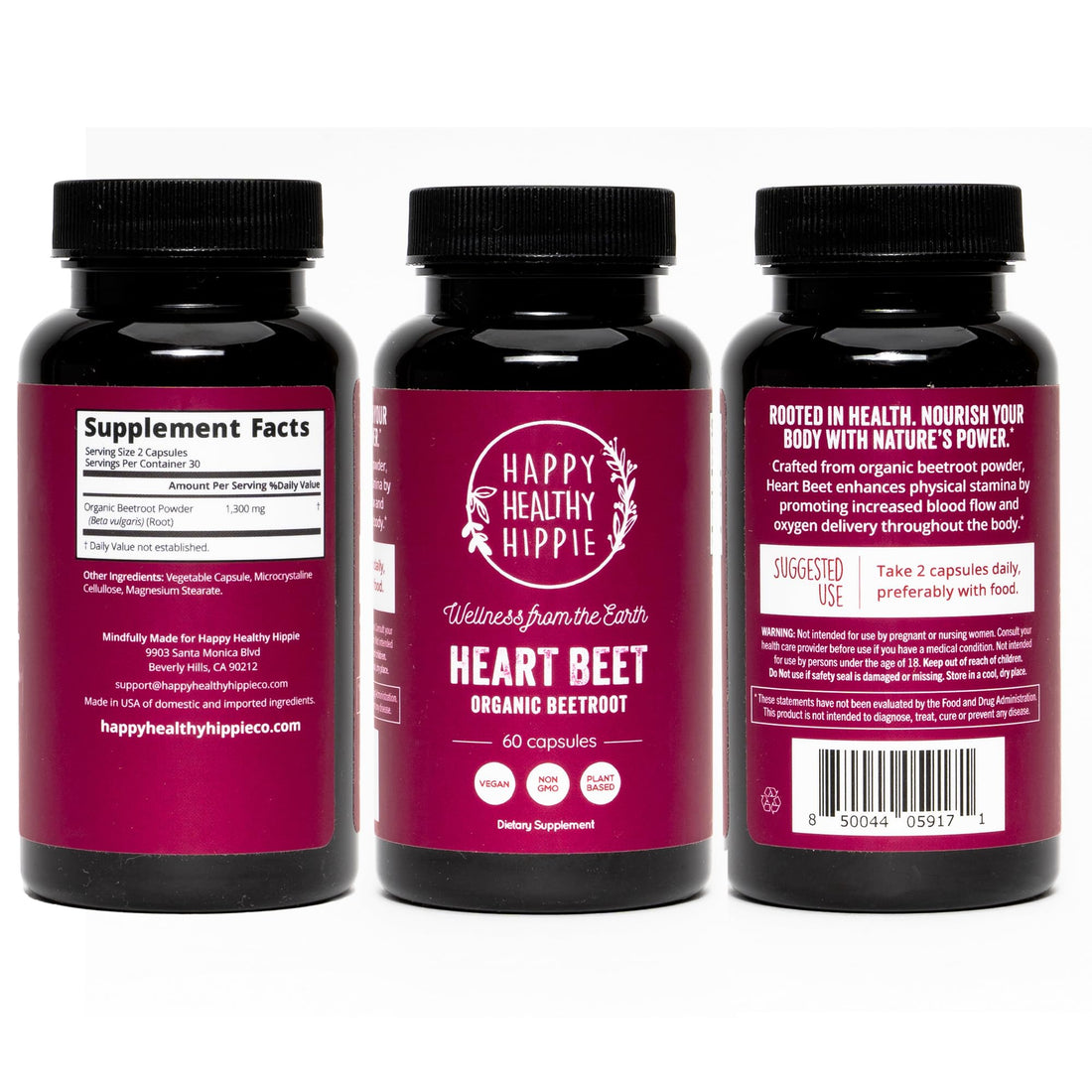 Organic Beet Root Capsules [1,300mg Superfood] - Blood Pressure Support Supplements Happy Healthy Hippie buy supplements canada