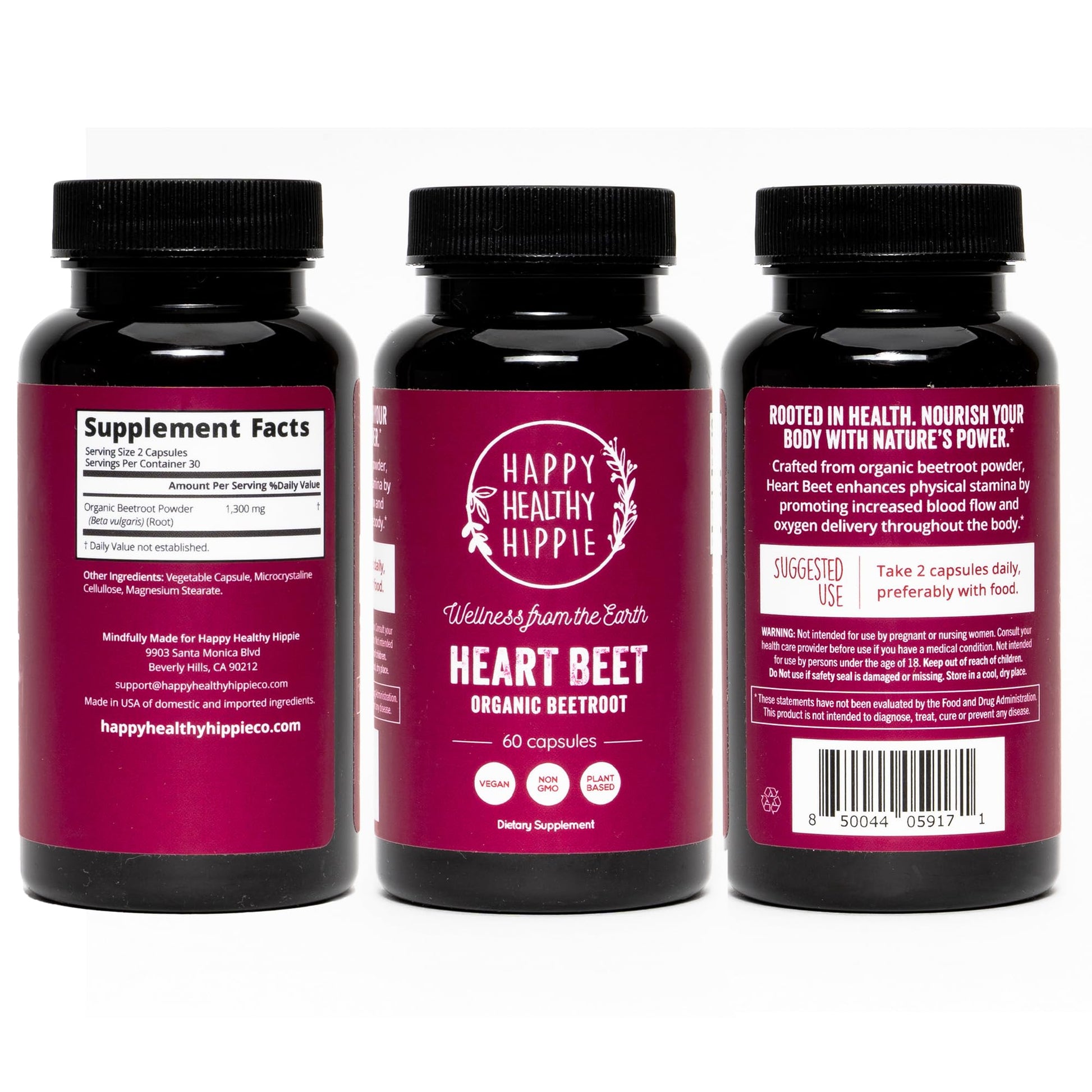 Organic Beet Root Capsules [1,300mg Superfood] - Blood Pressure Support Supplements Happy Healthy Hippie buy supplements canada