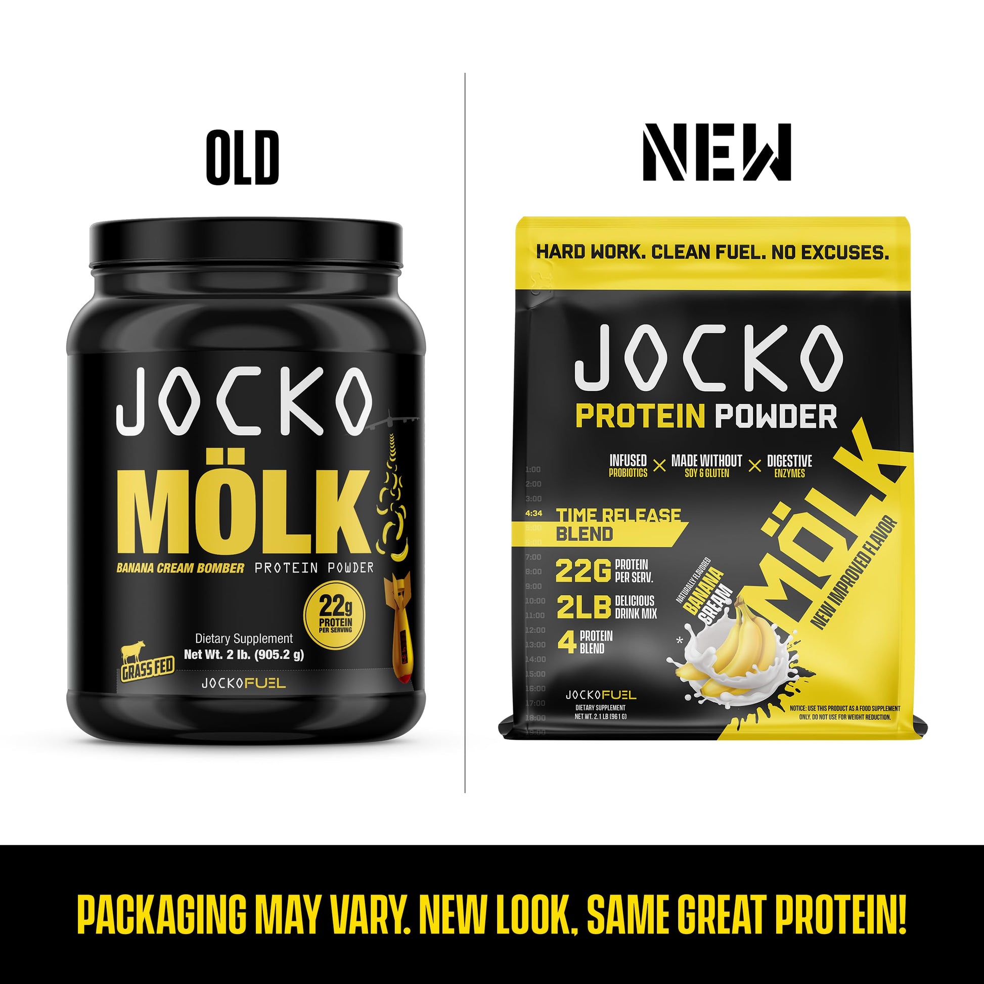 Jocko Mölk Whey Protein Powder (Banana Cream) - Keto, Probiotics, Grass Fed, Digestive Jocko Fuel buy supplements canada
