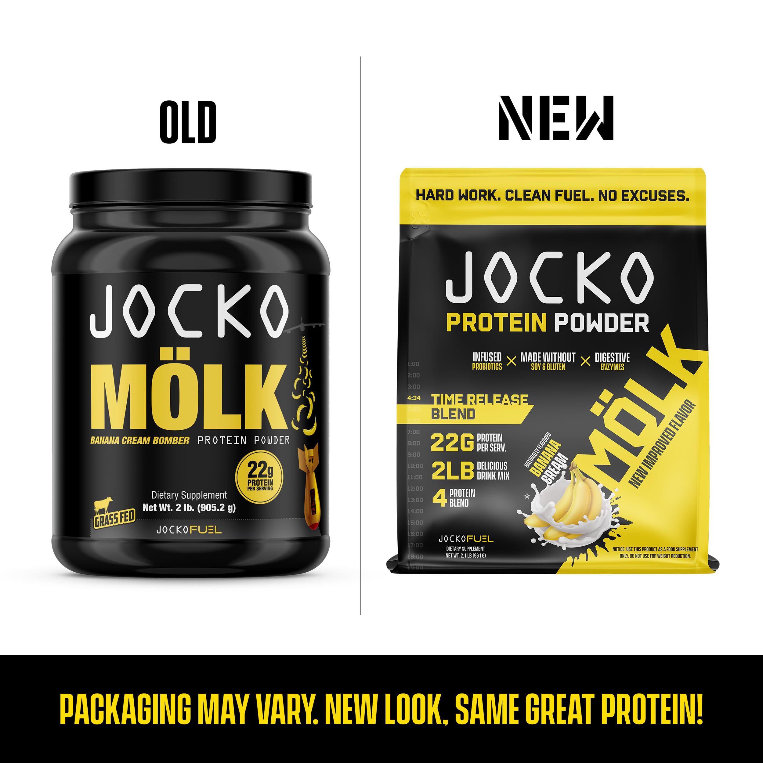 Jocko Mölk Whey Protein Powder (Banana Cream) - Keto, Probiotics, Grass Fed, Digestive Jocko Fuel buy supplements canada