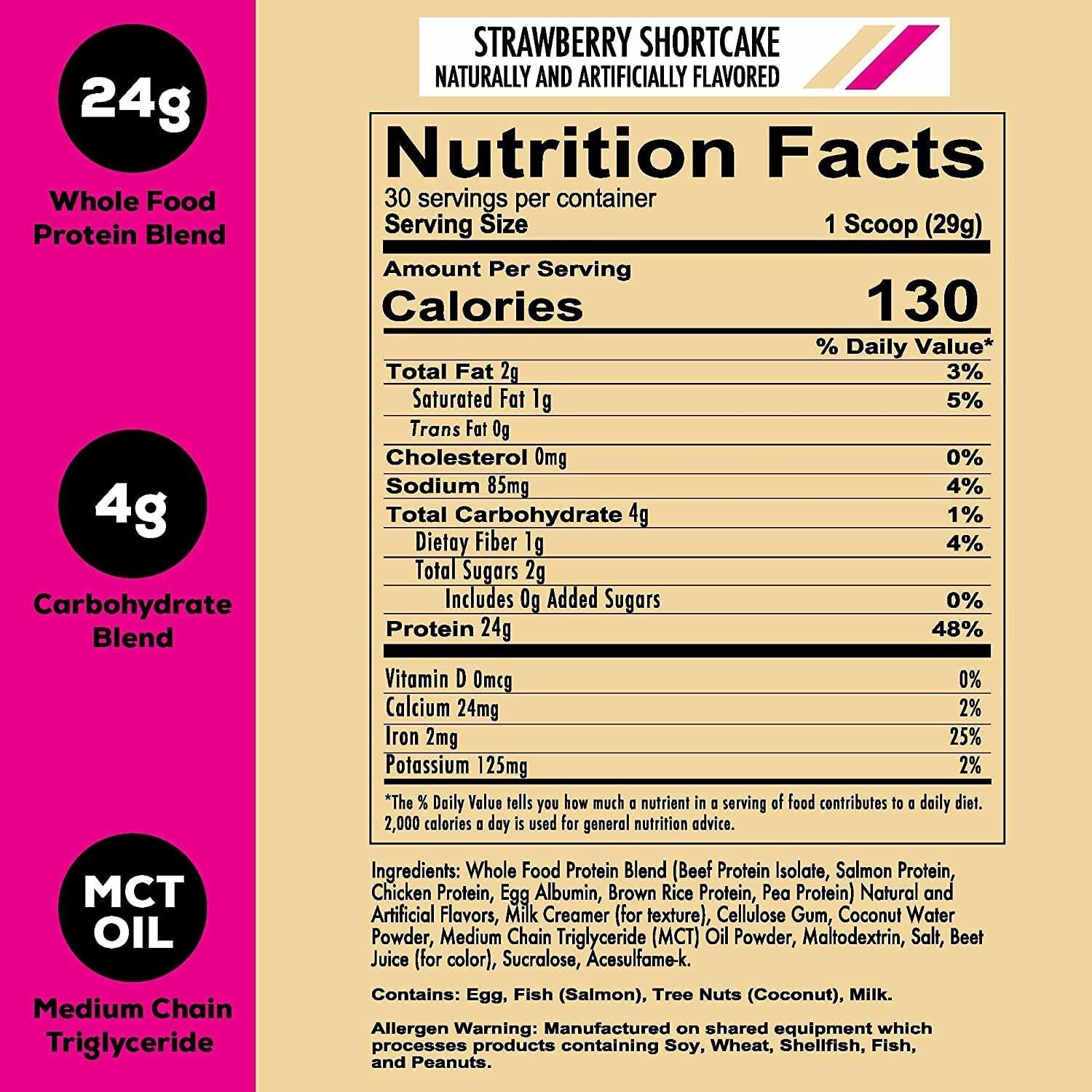 REDCON1 MRE Lite Whole Food Protein Powder, Strawberry Shortcake - Low Carb & Whey REDCON1 buy supplements canada
