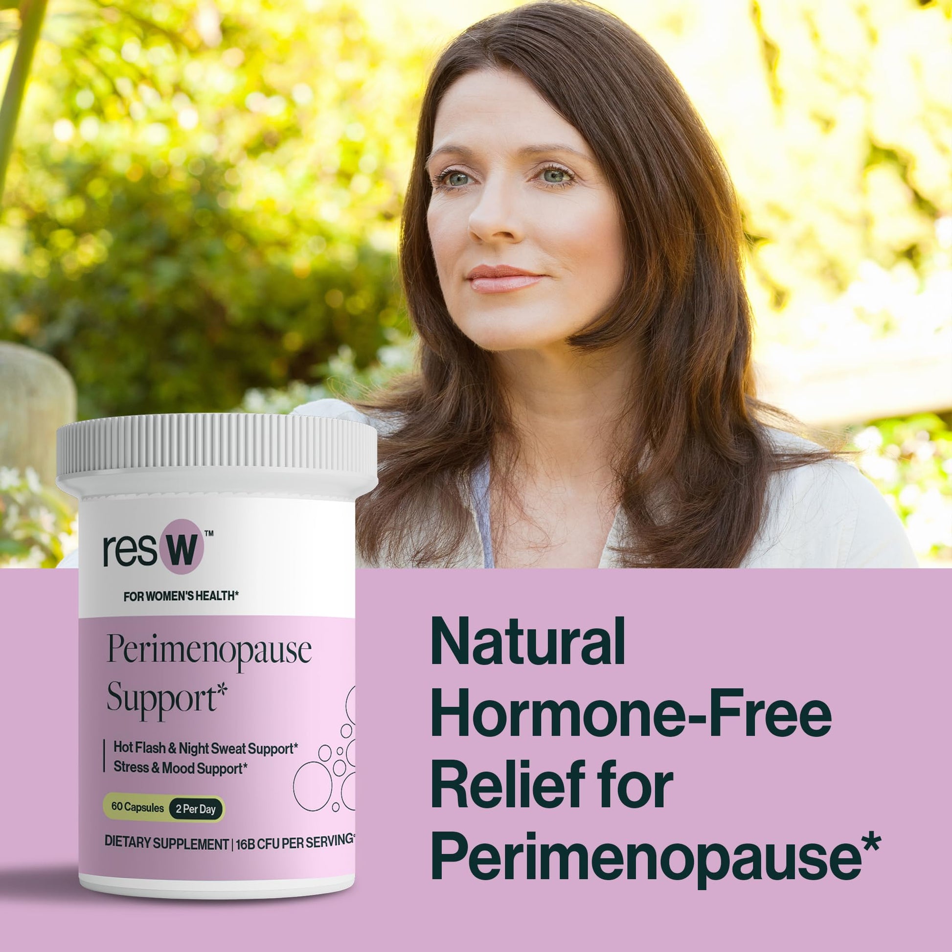 resW Perimenopause Postbiotic Supplement for Women - Hot Flash Support, Night Sweat Relief, Hormone Free, Vegan, Gluten Free, Non GMO, Plant Based Gut Health Support - 60 Capsules ResBiotic buy supplements canada