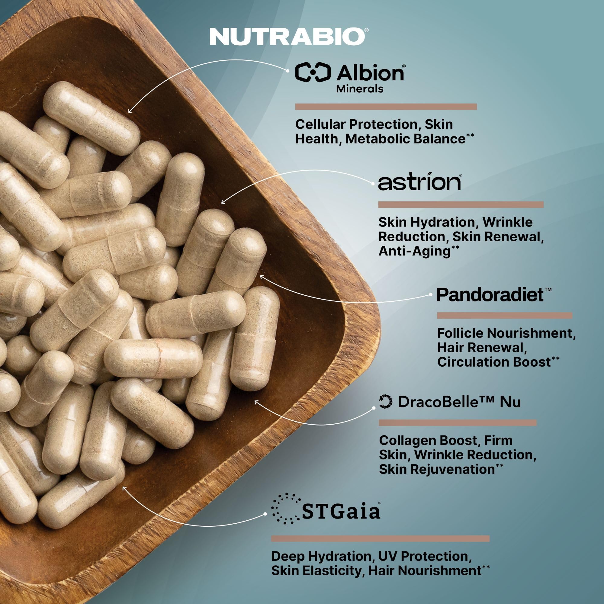 NutraBio Hair Skin Nails Vitamins | Enhanced Collagen Support | Skin Hydration | Hair Growth Vitamins for Women with Biotin, Keratin, Hyaluronic Acid & More - 90 Capsules NutraBio buy supplements canada