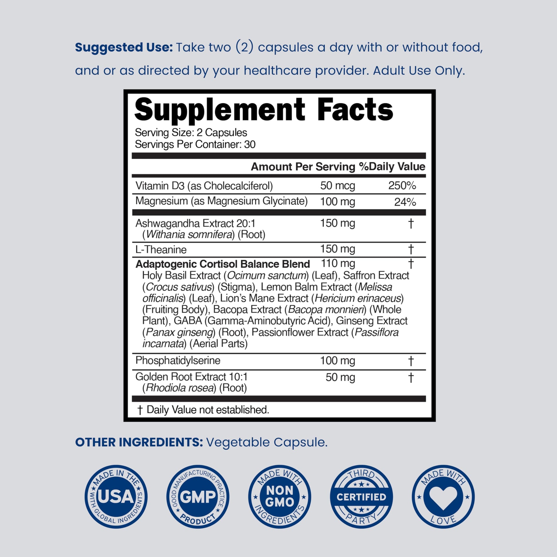 Cortisol Supplements for Women & Men with 14 in1 Blend (Magnesium, Ashwagandha, L Theanine & More) Healthy Cortisol Balance & Calm Mood Support - Third Party Tested, Non GMO, USA Made - 60 Count DORADO NUTRITION buy supplements canada