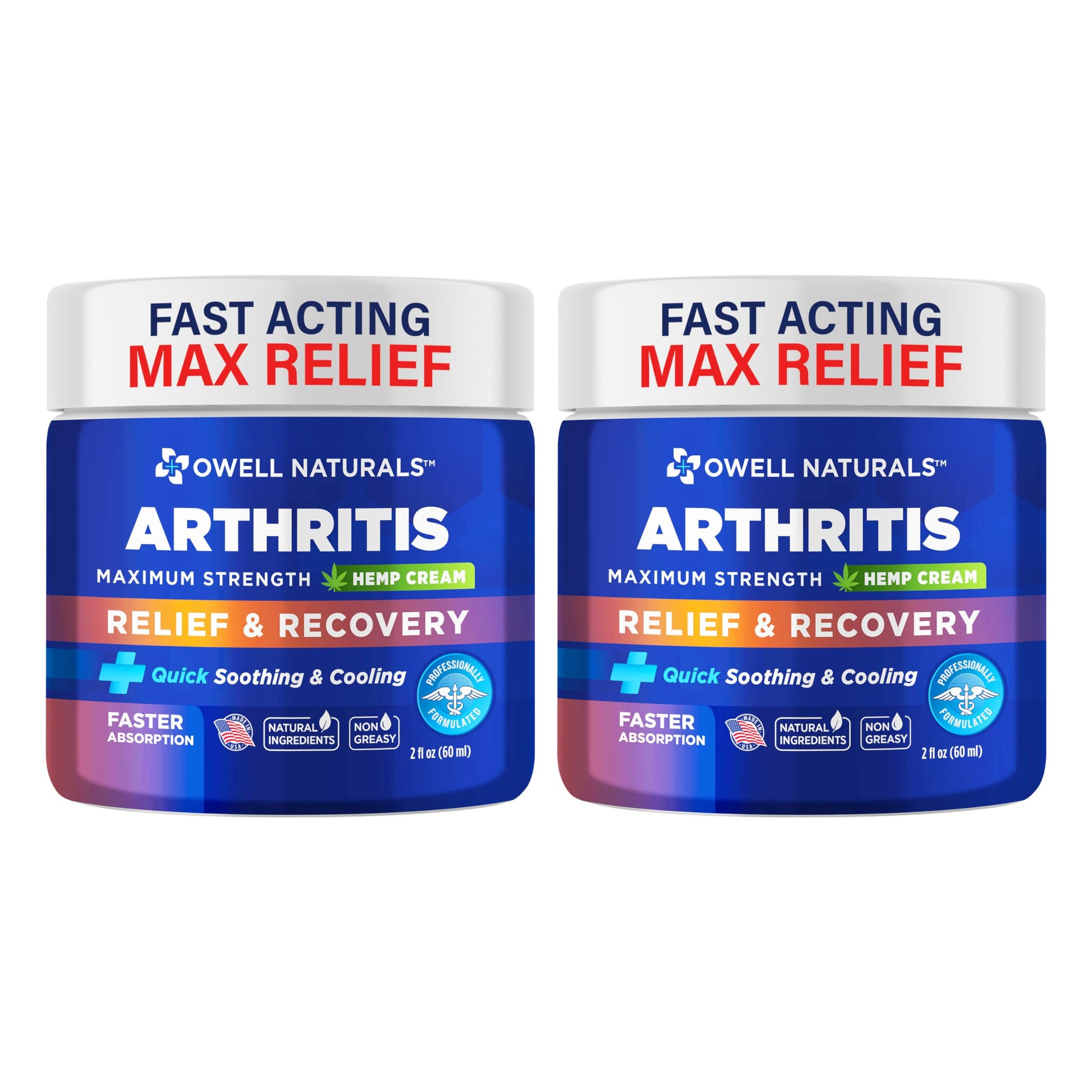 OWELL NATURALS Joint & Muscle Ream, Maximum Strength Relief & Recovery for Back, Neck, Feet with Aloe Vera, Vitamin B6 MSM, 2 Oz, (2 Pack) Owell Naturals buy supplements canada