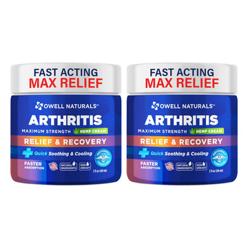 OWELL NATURALS Joint & Muscle Ream, Maximum Strength Relief & Recovery for Back, Neck, Feet with Aloe Vera, Vitamin B6 MSM, 2 Oz, (2 Pack) Owell Naturals buy supplements canada