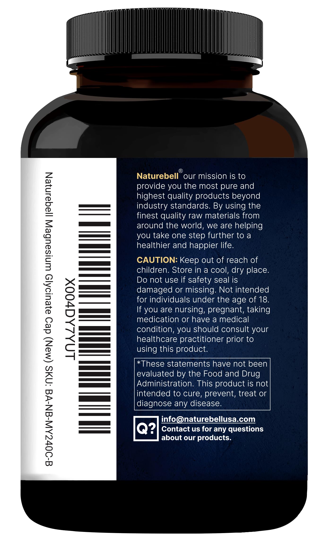 Naturebell Pure Magnesium Glycinate 500mg, 240 Veggie Capsules | 100% Chelated & Purified – 3rd Party Tested, Vegan Friendly, Non-GMO, Fiiler Free NatureBell buy supplements canada