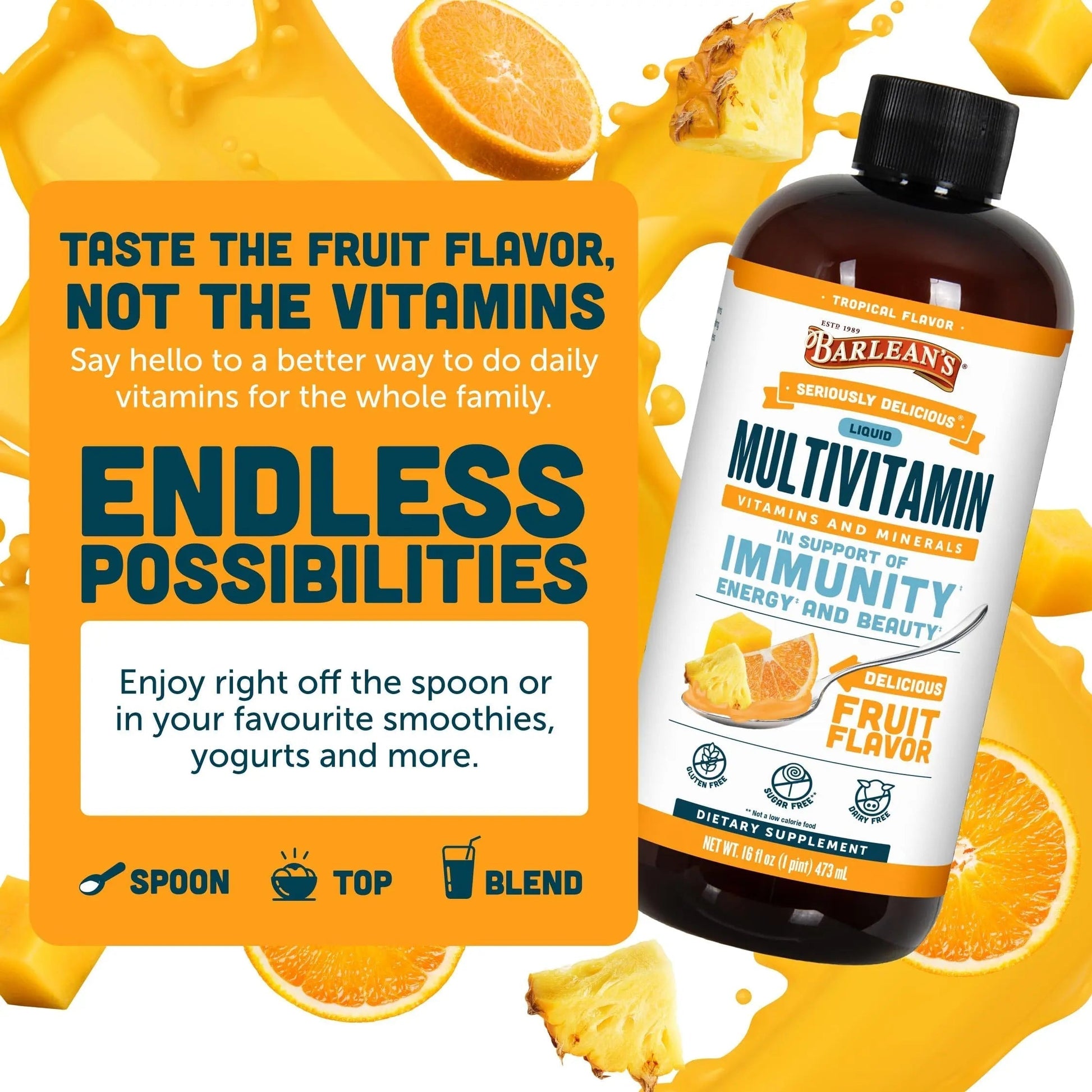 Barlean's Liquid Multivitamin for Women, Men & Kids, 21 Essential Vitamins & Minerals, Includes Biotin, B-Complex Barlean's buy supplements canada