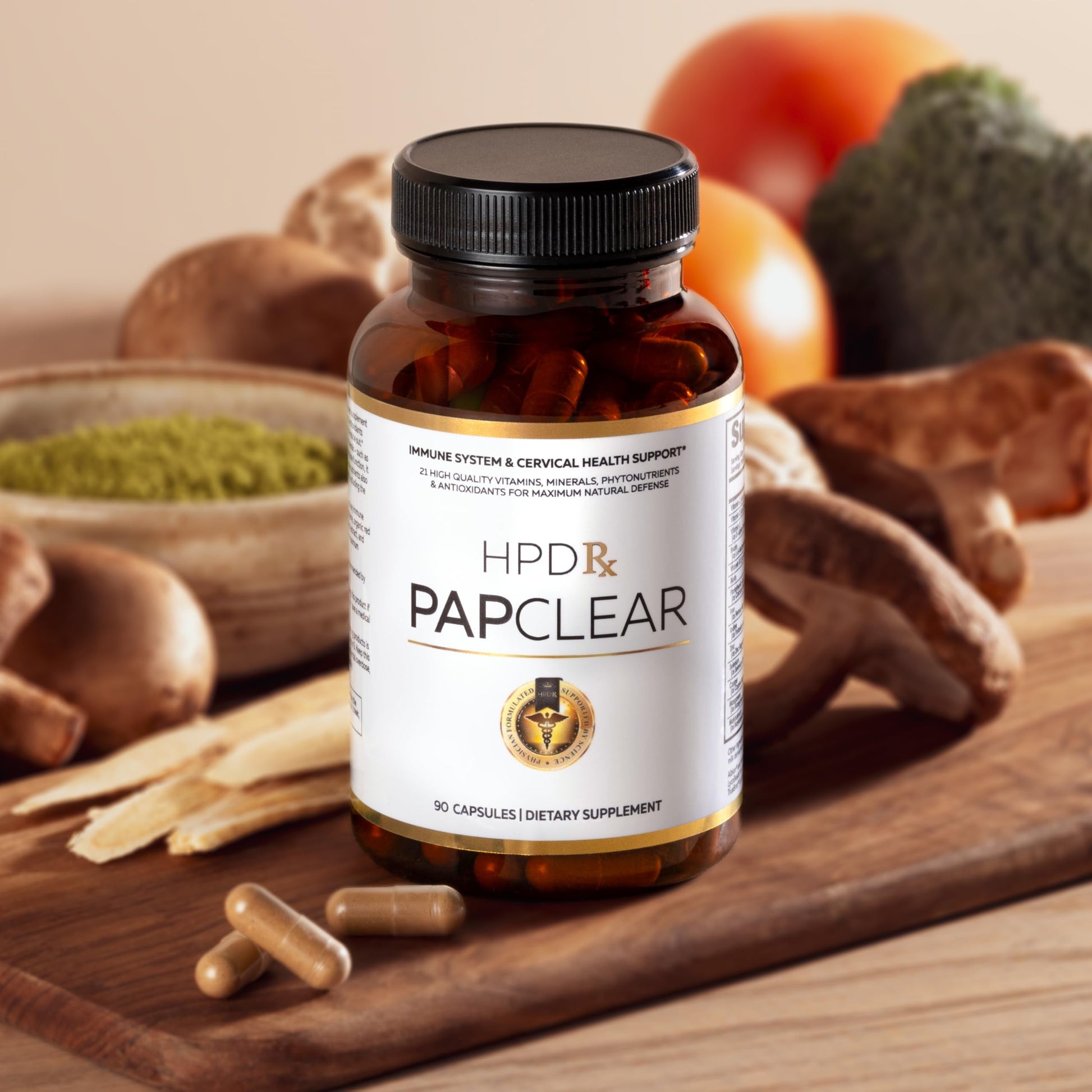 PAPCLEAR Physician Formulated | All Natural Immune Support Supplement | Advanced Powerful Immunity Booster | 21 Vitamins & Nutrients with Organic Shiitake Mushroom & Lycopene | 90 Capsules | Pack of 1 HPD Rx buy supplements canada