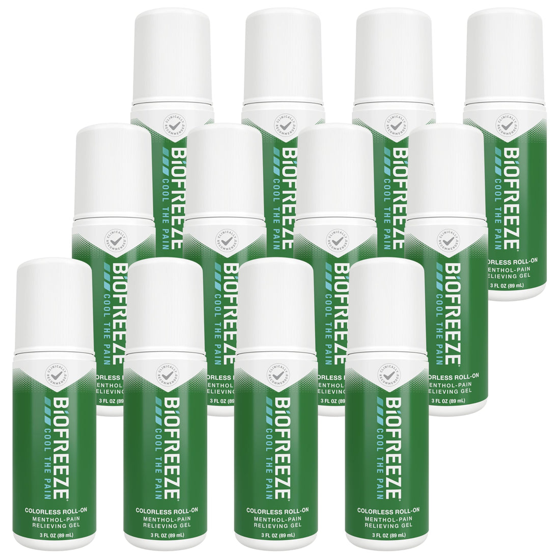 Biofreeze Roll-On Pain-Relieving Gel 3 FL OZ, Colorless (Pack Of 12) Topical Pain Reliever For Muscles And Joints From Arthritis, Backache, Strains, Bruises, & Sprains Biofreeze buy supplements canada