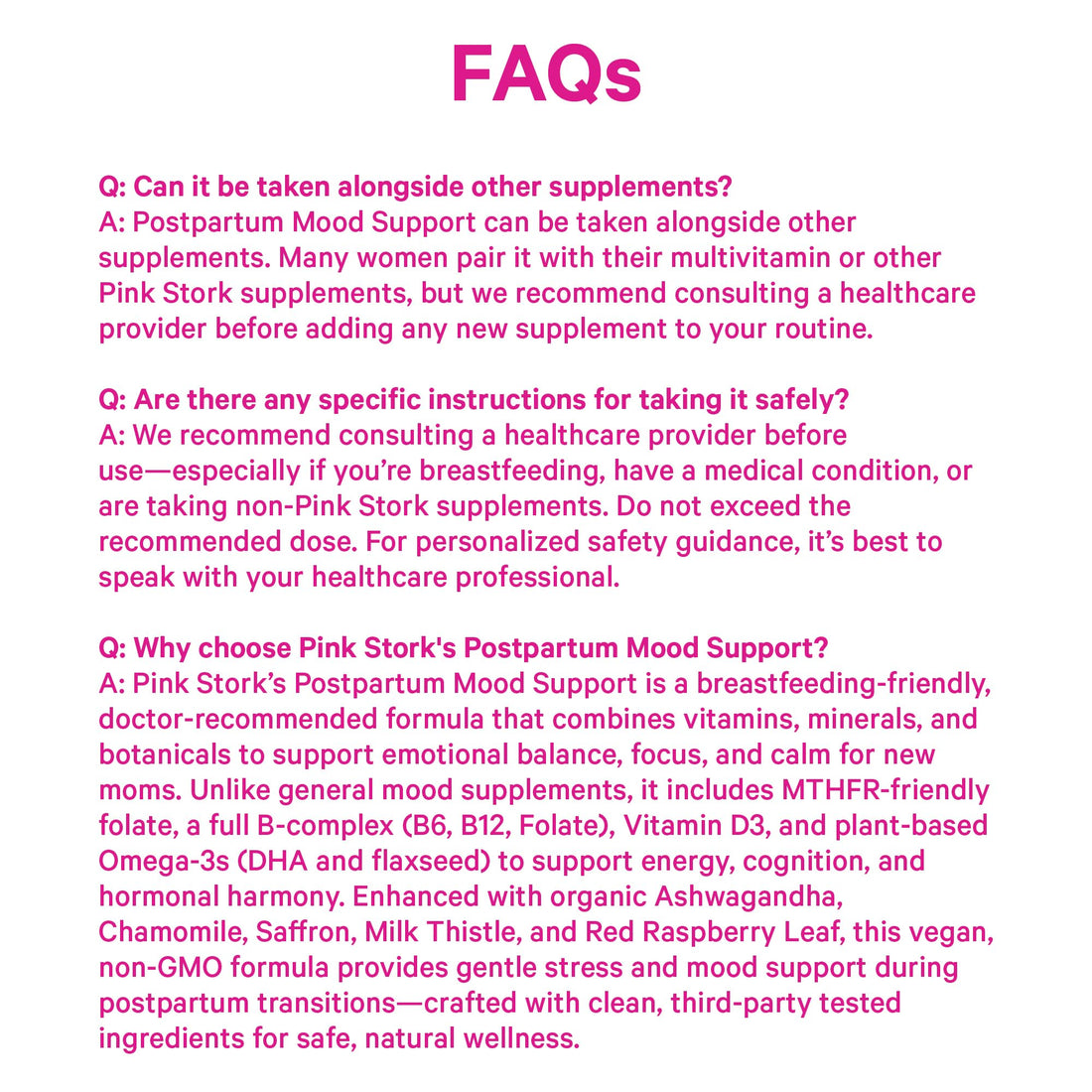 Pink Stork Postpartum Mood Support - Postnatal Hormone Balance for Women - Breastfeeding Friendly - Stress & Cognitive Support, New Mom Essentials - Ashwagandha, Chamomile, & Vitamin D, 60 Capsules Pink Stork buy supplements canada