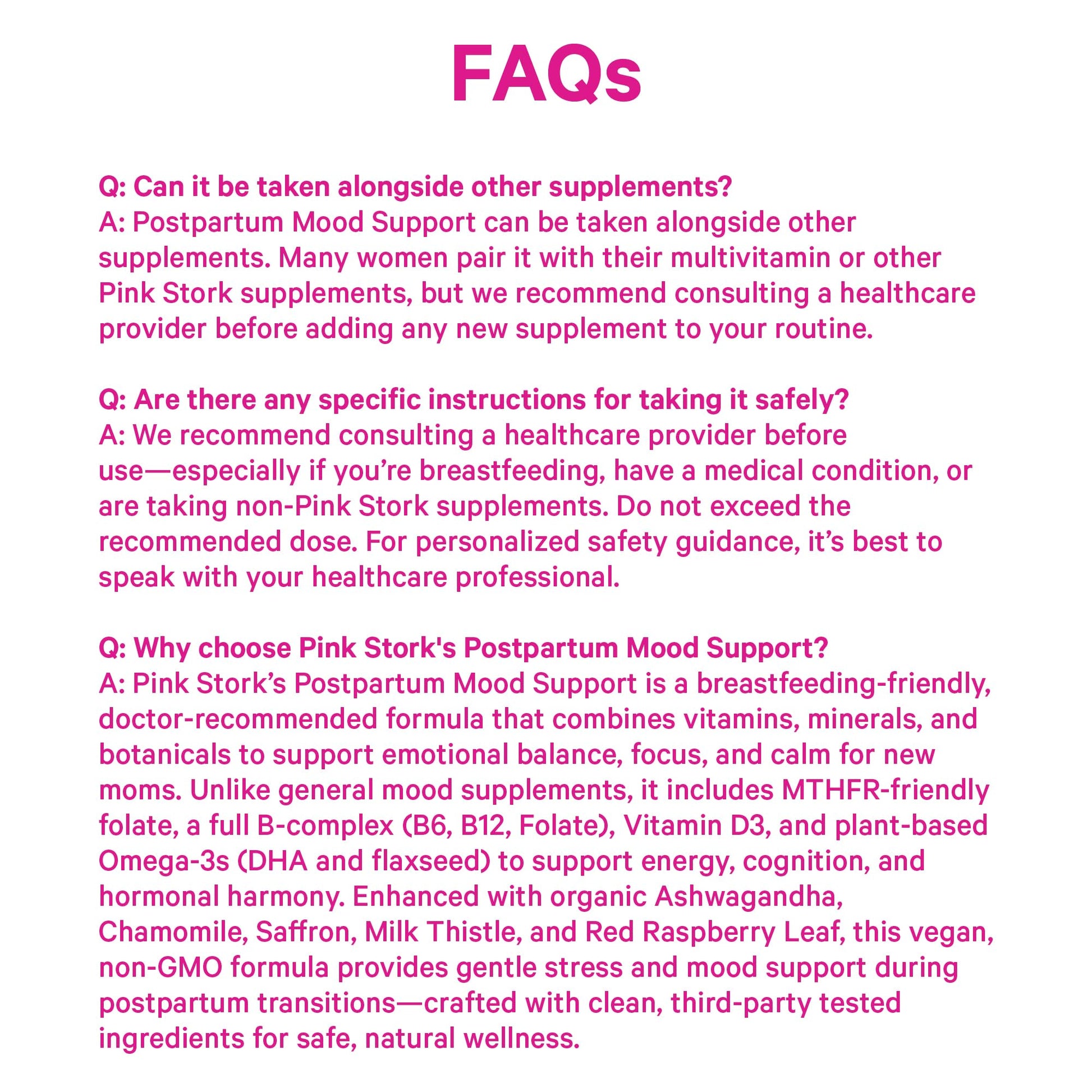 Pink Stork Postpartum Mood Support - Postnatal Hormone Balance for Women - Breastfeeding Friendly - Stress & Cognitive Support, New Mom Essentials - Ashwagandha, Chamomile, & Vitamin D, 60 Capsules Pink Stork buy supplements canada