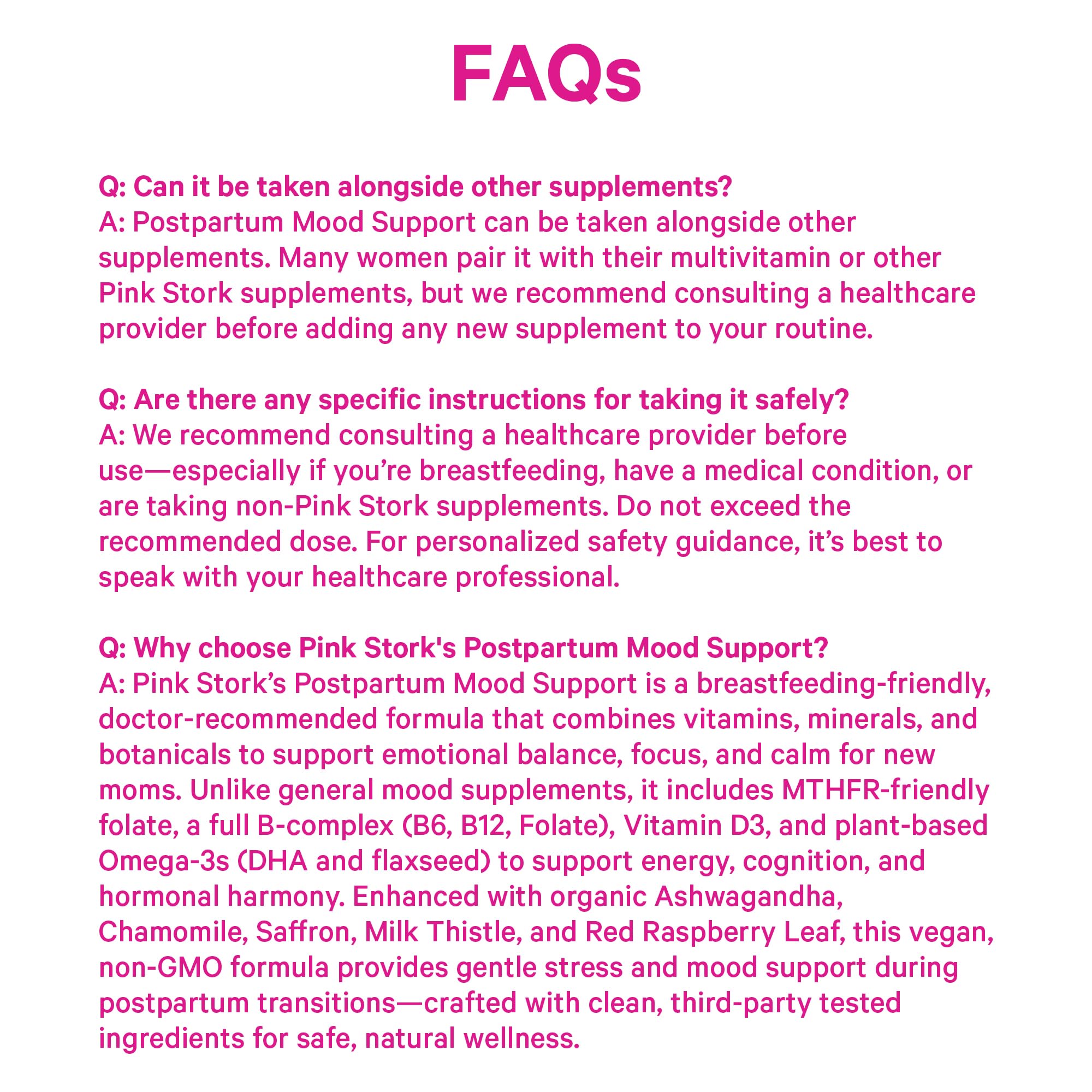 Pink Stork Postpartum Mood Support - Postnatal Hormone Balance for Women - Breastfeeding Friendly - Stress & Cognitive Support, New Mom Essentials - Ashwagandha, Chamomile, & Vitamin D, 60 Capsules Pink Stork buy supplements canada