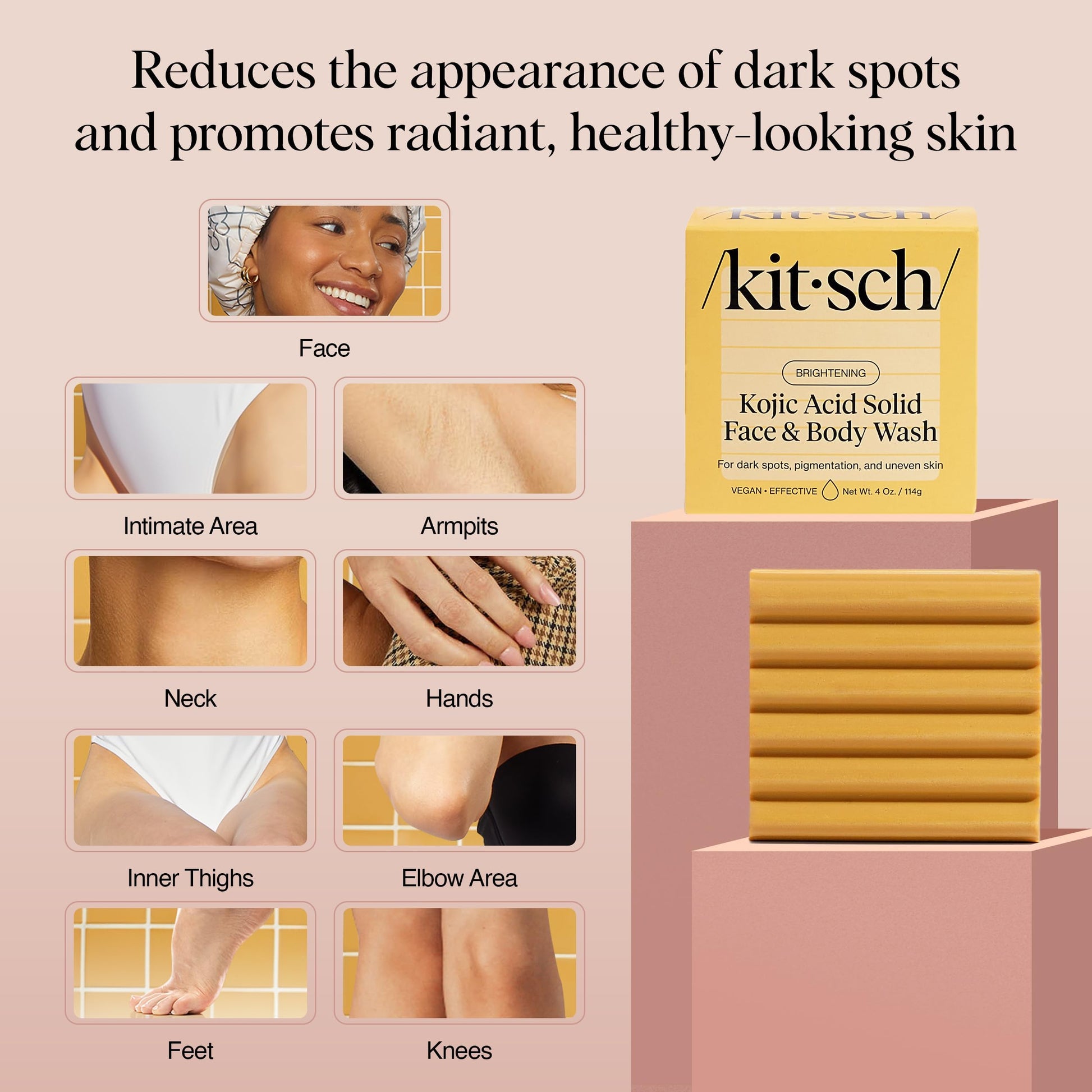 Kitsch Kojic Acid Soap – Turmeric Soap Bar with Hyaluronic Acid & Shea Butter – Brightening & Hydrating Body Wash & Face Wash for Dark Spots Kitsch buy supplements canada