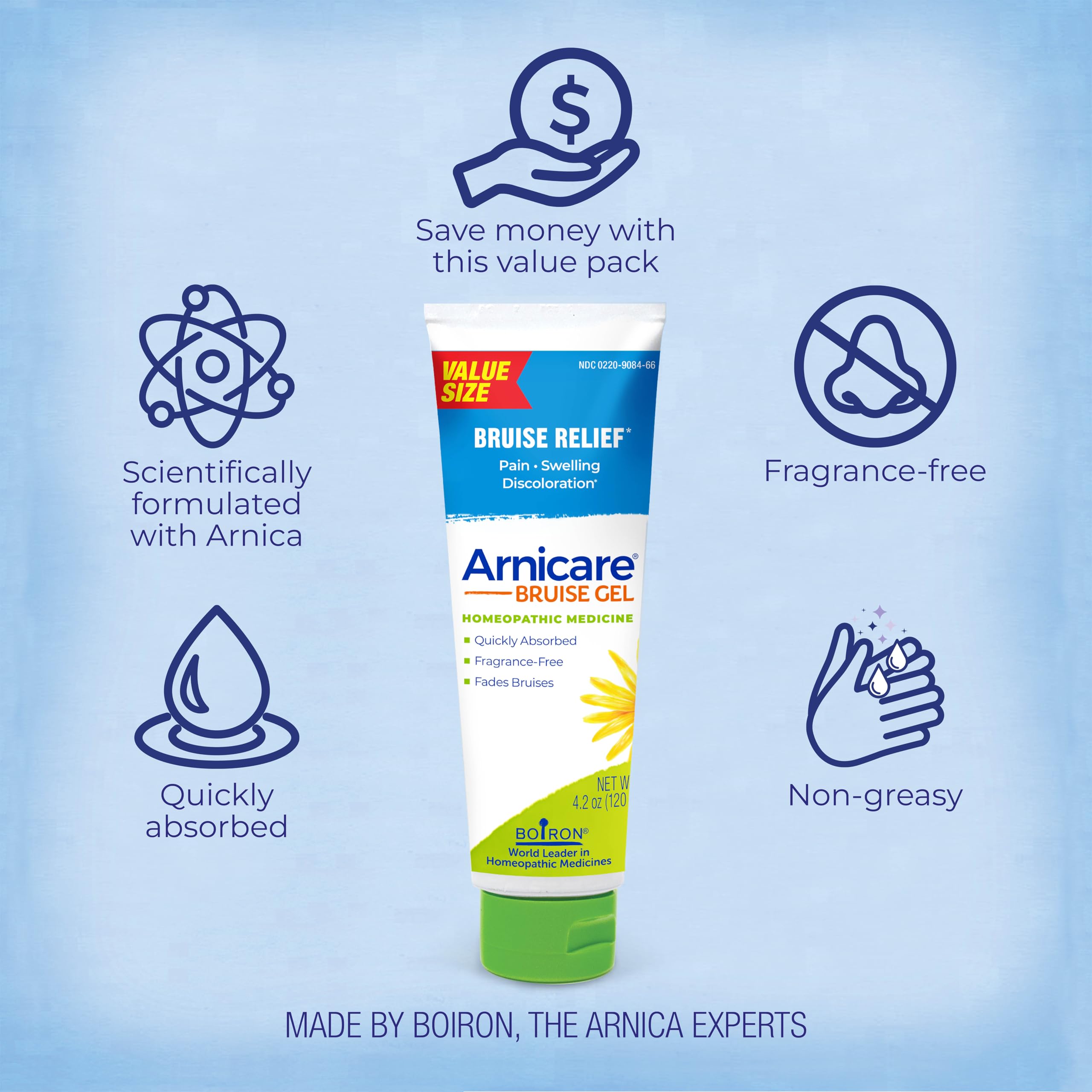 Boiron Arnicare Bruise Gel for Pain, Inflammation or Swelling, Soreness, and Discoloration - Non-greasy and Fragrance-Free - 4.2 oz Boiron buy supplements canada