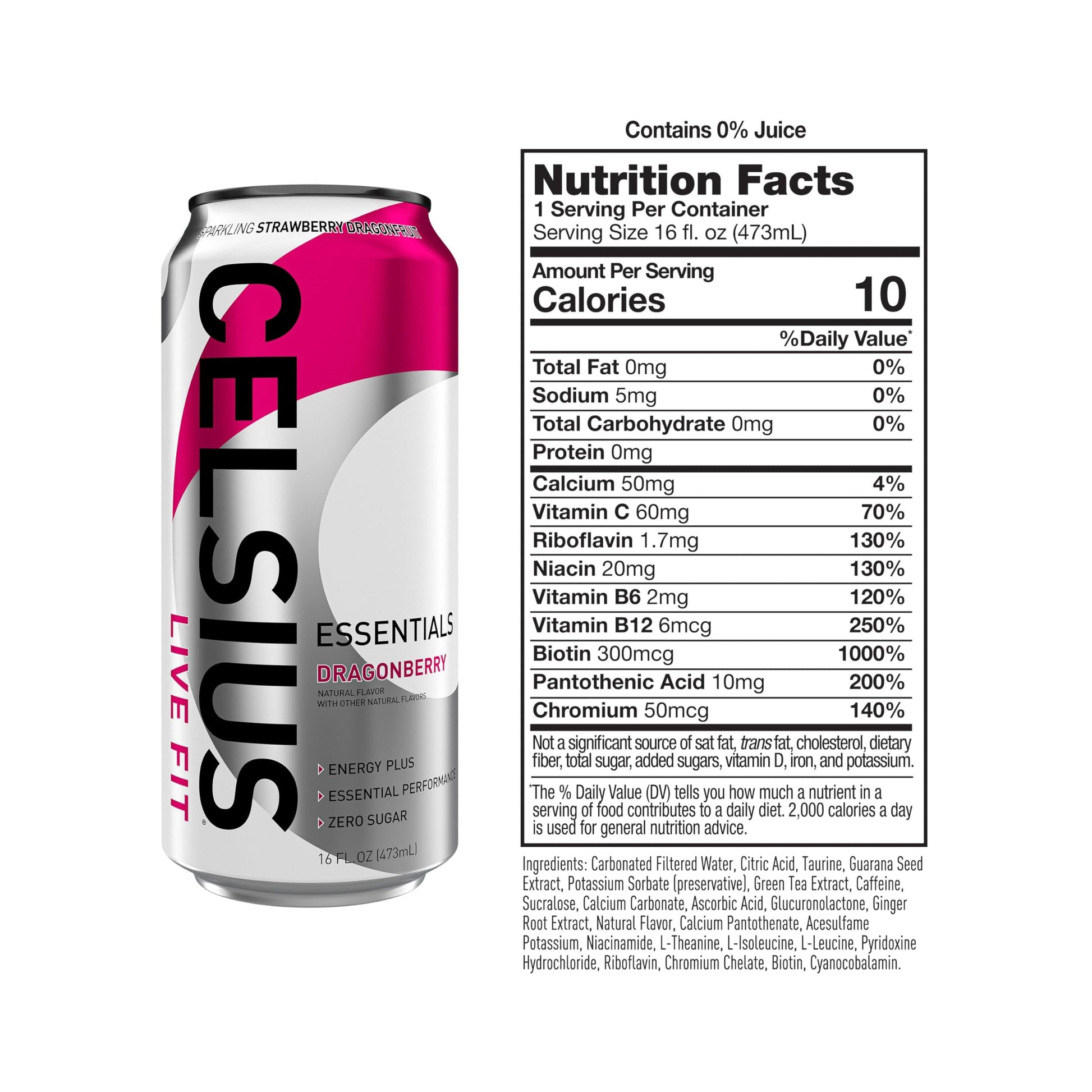 CELSIUS ESSENTIALS, Sparkling Dragonberry, Performance Energy Drink 16 Fl Oz CELSIUS buy supplements canada