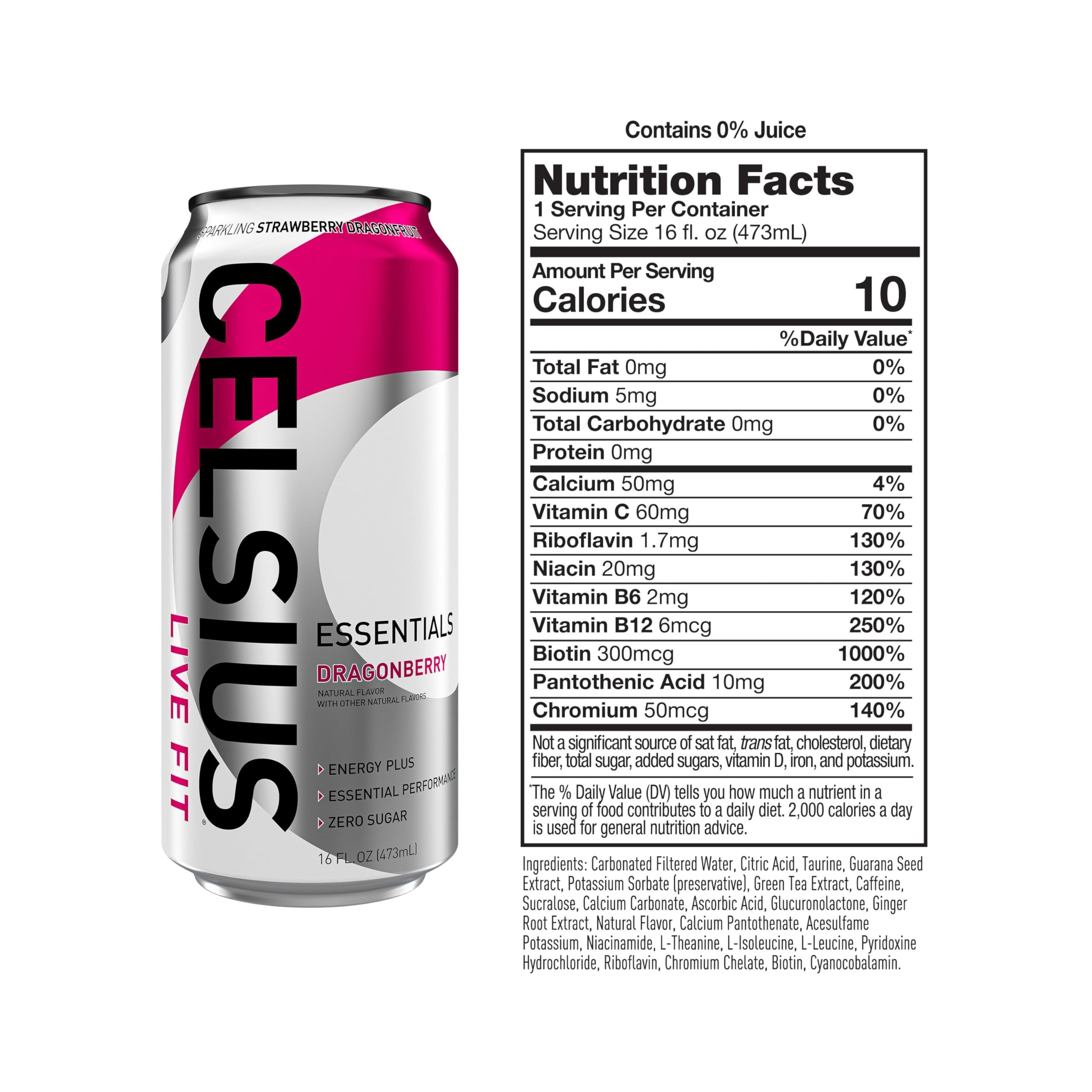 CELSIUS ESSENTIALS, Sparkling Dragonberry, Performance Energy Drink 16 Fl Oz CELSIUS buy supplements canada