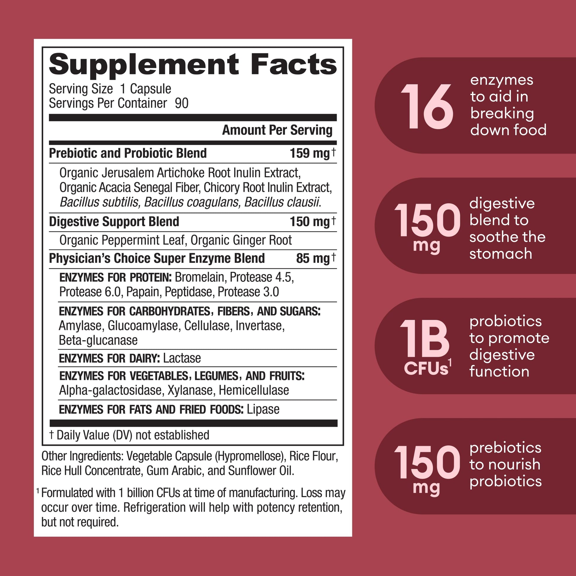 Physician's CHOICE Digestive Enzymes - Multi Enzymes, Organic Prebiotics & Probiotics Physician's CHOICE buy supplements canada