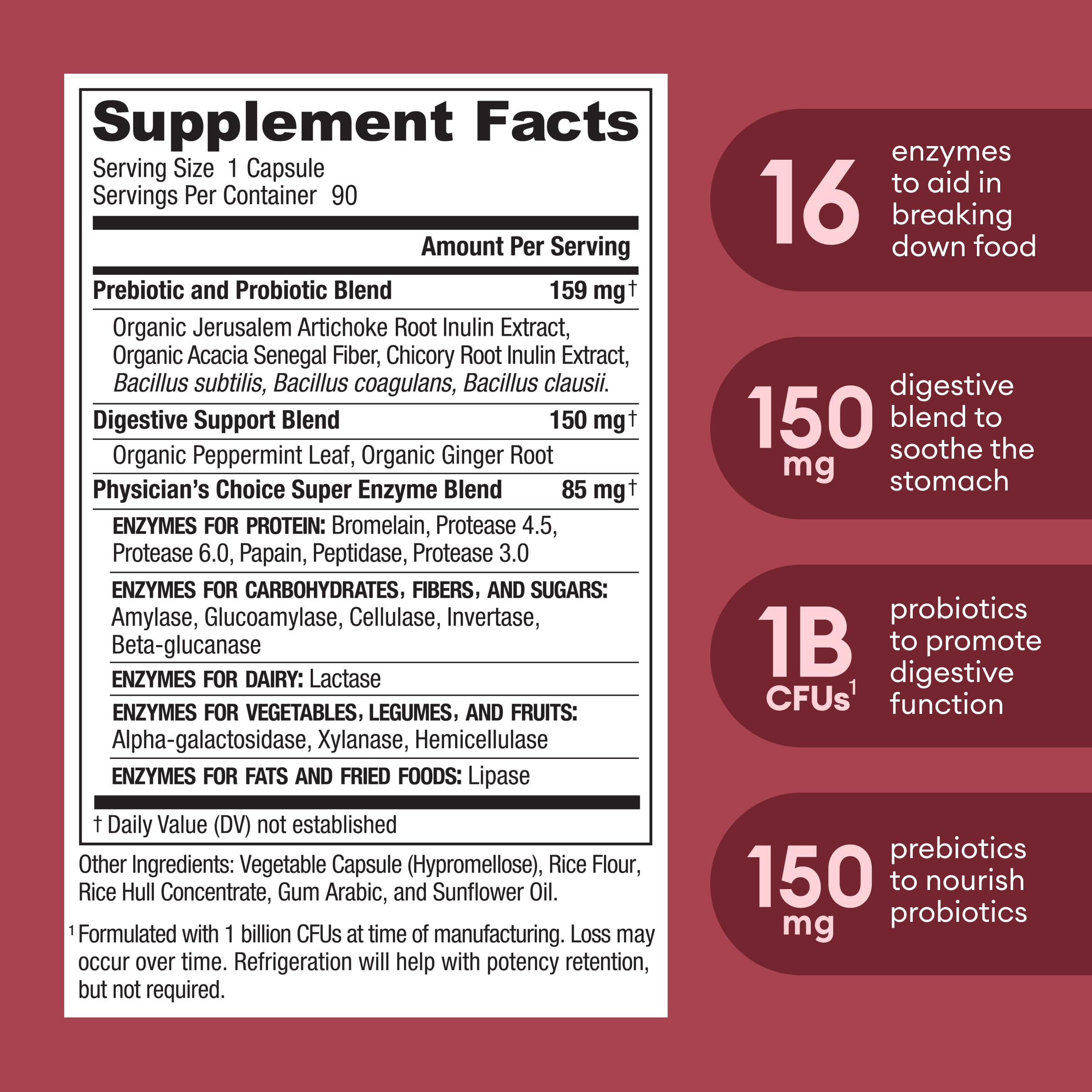 Physician's CHOICE Digestive Enzymes - Multi Enzymes, Organic Prebiotics & Probiotics Physician's CHOICE buy supplements canada