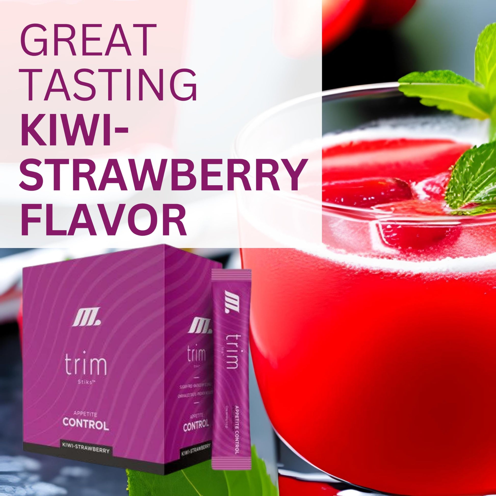 TRIM Stik, Appetite Control, Delicious Kiwi Strawberry beverage, low-calorie, 30 ct Youngevity buy supplements canada
