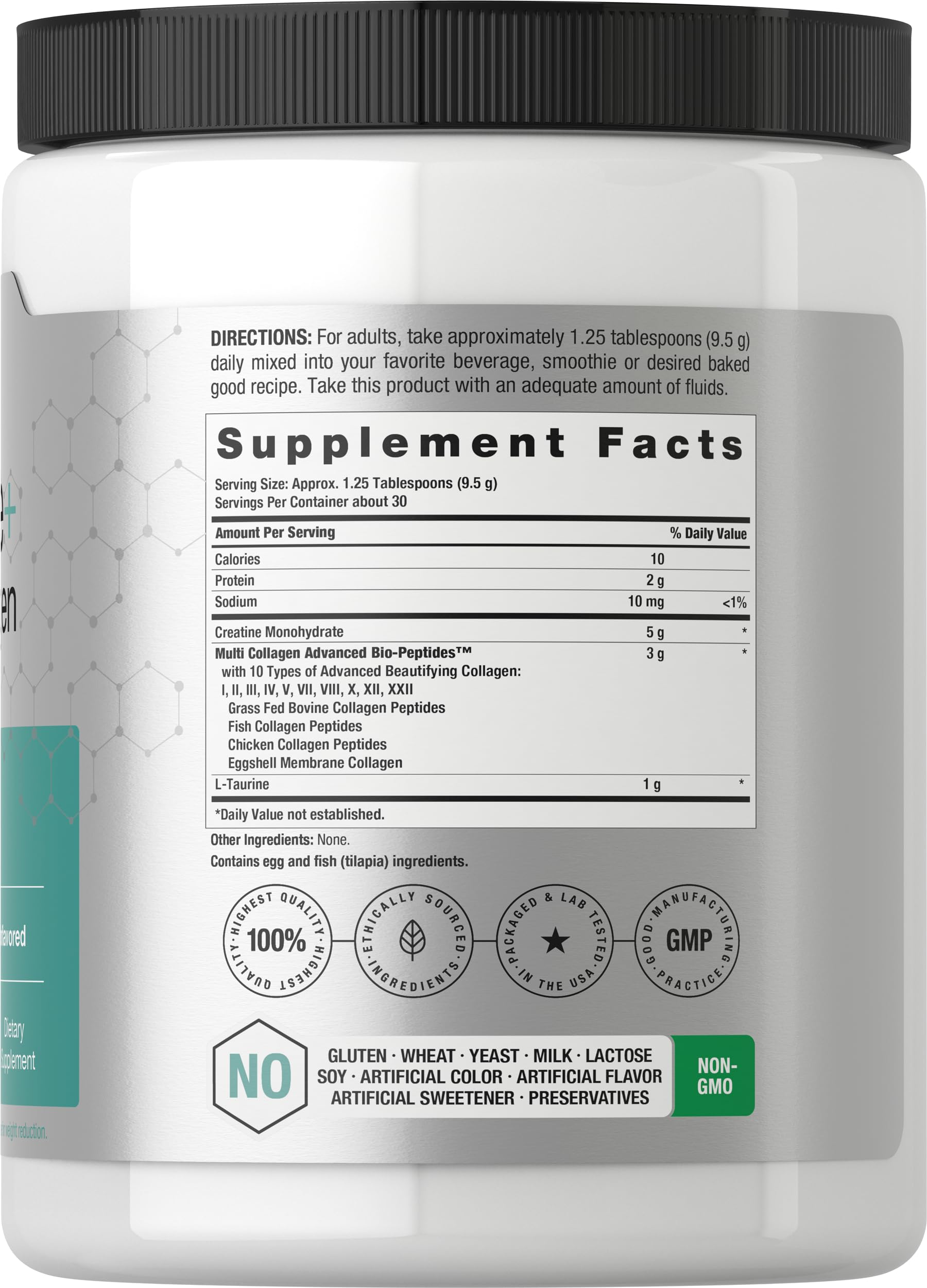 Horbäach Creatine Monohydrate Powder | with Collagen and L-Taurine | 10.05 oz | Unflavored | for Women and Men | Non-GMO, Gluten Free Horbäach buy supplements canada