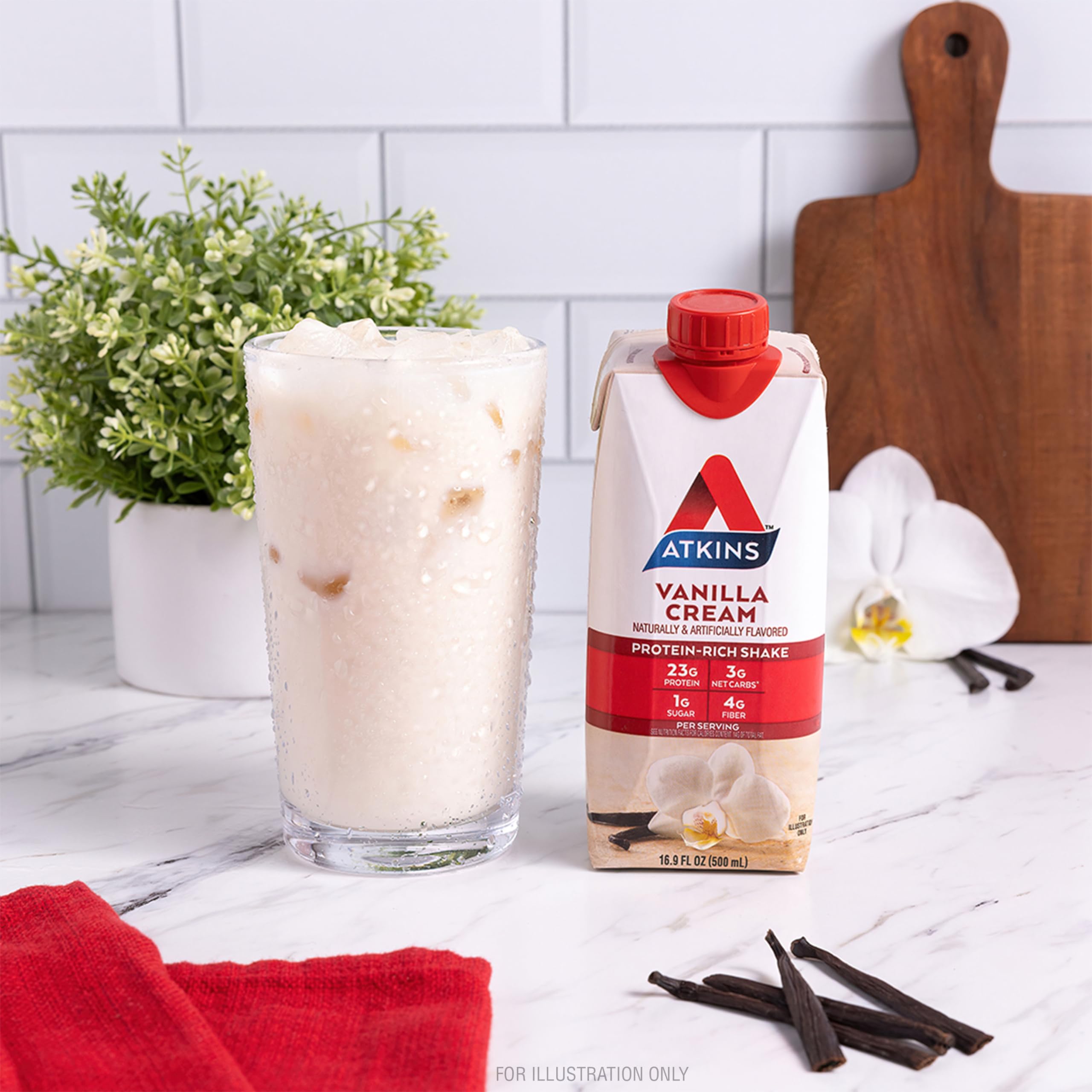 Atkins Vanilla Cream Meal Size Protein Shake, 23g Protein, Low Glycemic, 3g Carb Atkins buy supplements canada