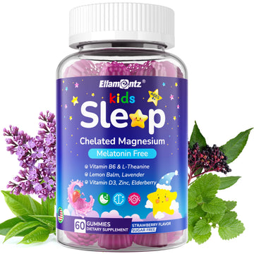 Kids Sleep Gummies, NO Melatonin Sleep Aid Gummies w/ Magnesium Glycinate, Magnesium Malate, L-Theanine, Lavender, B6, Zinc, D3K2 for Restful Sleep, Relax Brain & Muscle, Immune Support, Non-GMO 1Pack ELLAMENTZ buy supplements canada