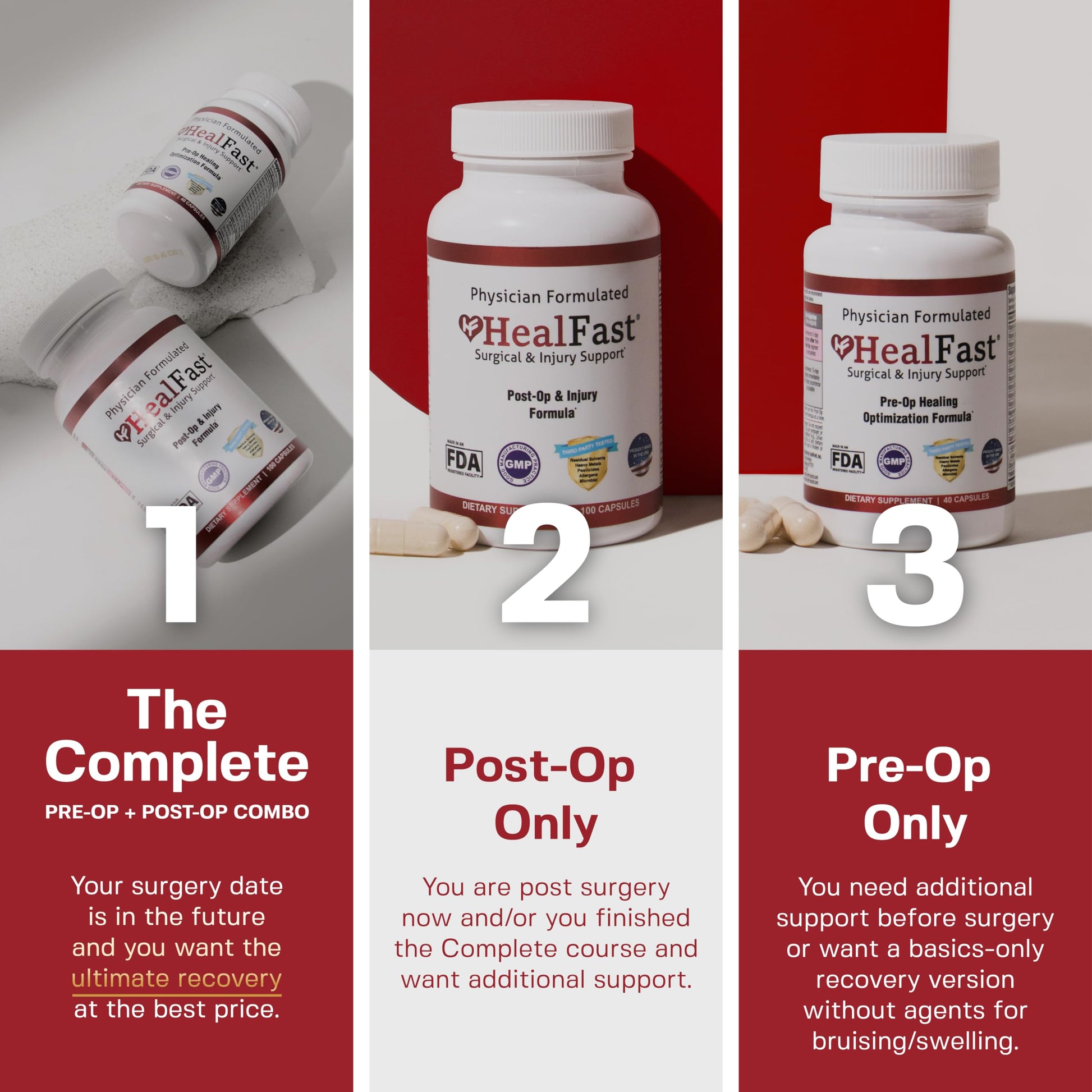 HealFast Surgery & Injury Recovery Supplement (Pre-Op): Quercetin, Probiotics Supplement for Wound, Liposuction, Tummy Tuck, and BBL Post Surgery Supplies HealFast buy supplements canada