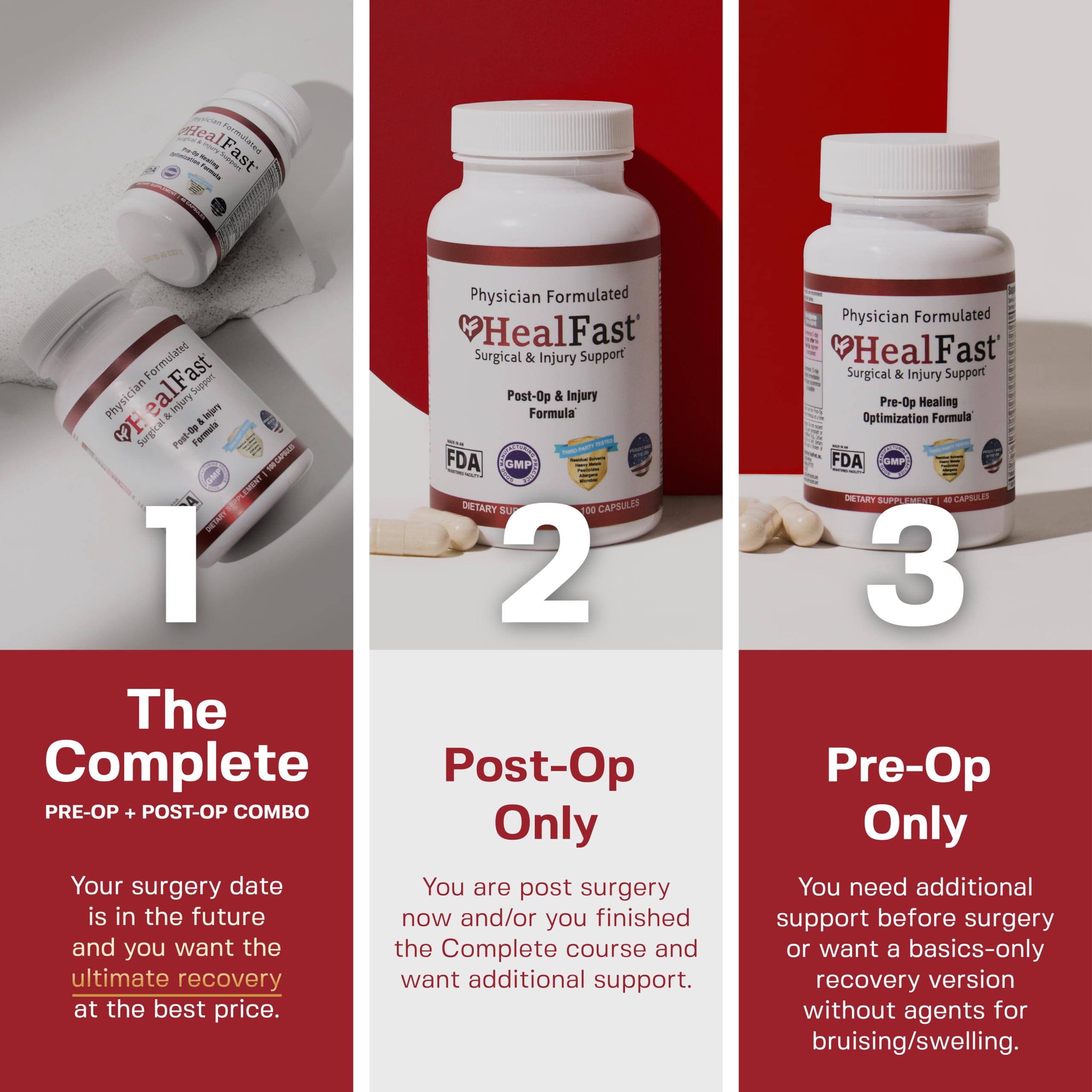 HealFast Surgery & Injury Recovery Supplement (Pre-Op): Quercetin, Probiotics Supplement for Wound, Liposuction, Tummy Tuck, and BBL Post Surgery Supplies HealFast buy supplements canada