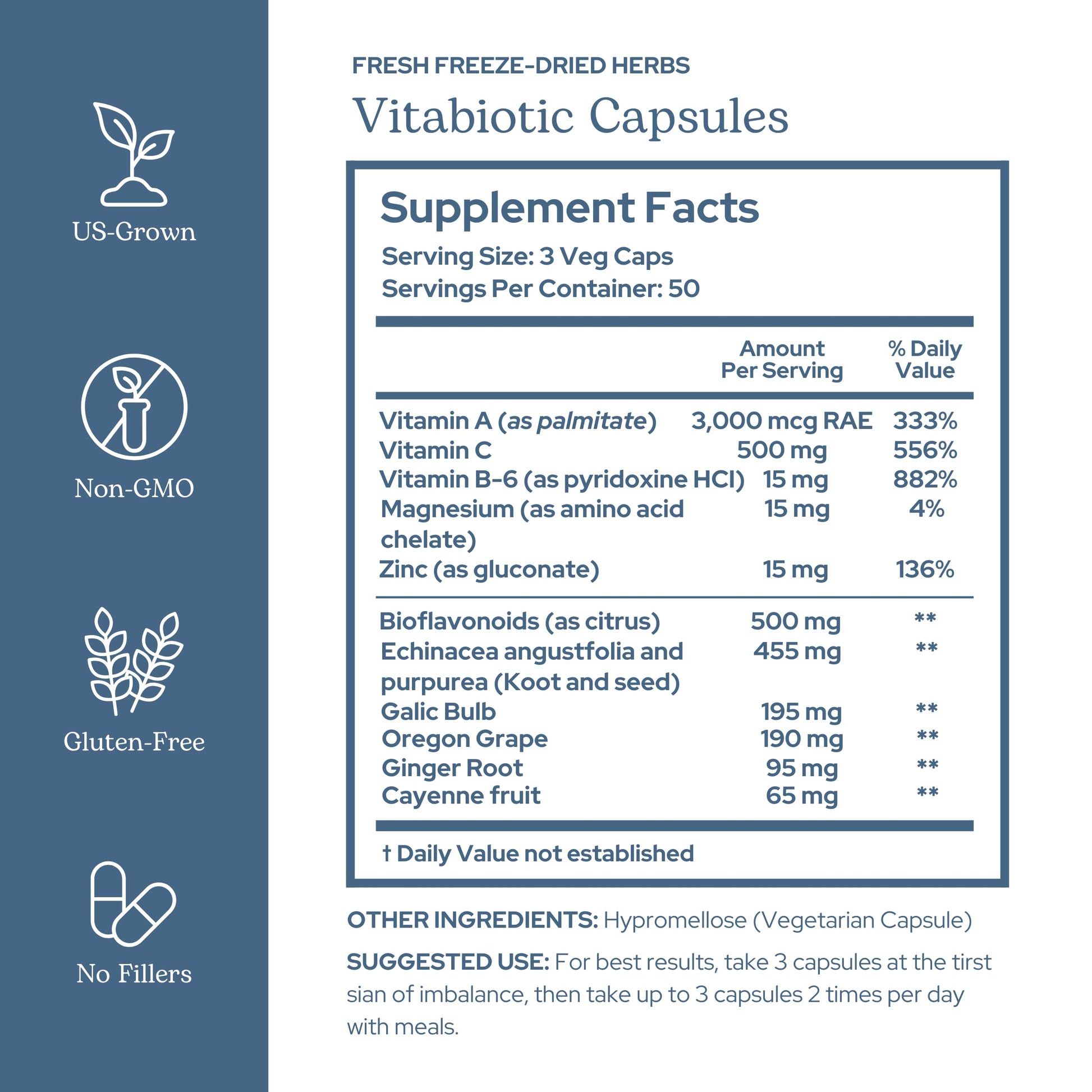 Eclectic Herb - Vitabiotic Capsules | Immune Support | Natural Herbal Multivitamin Supplement | Freeze Dried, Organic, Non-GMO, Vegan, Whole Herb (150 CT | 750 mg) ECLECTIC INSTITUTE buy supplements canada