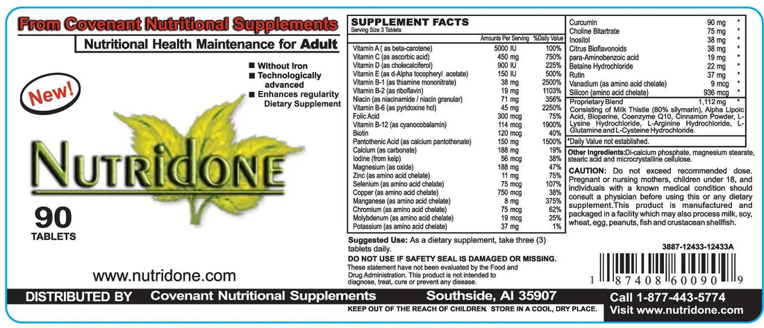Nutridone is a Powerful Multivitamin Supplement to Fight Fatigue, Promote Regularity, Support Mood, Promote Healthy Immune Function Covenant Nutritional Supplements buy supplements canada