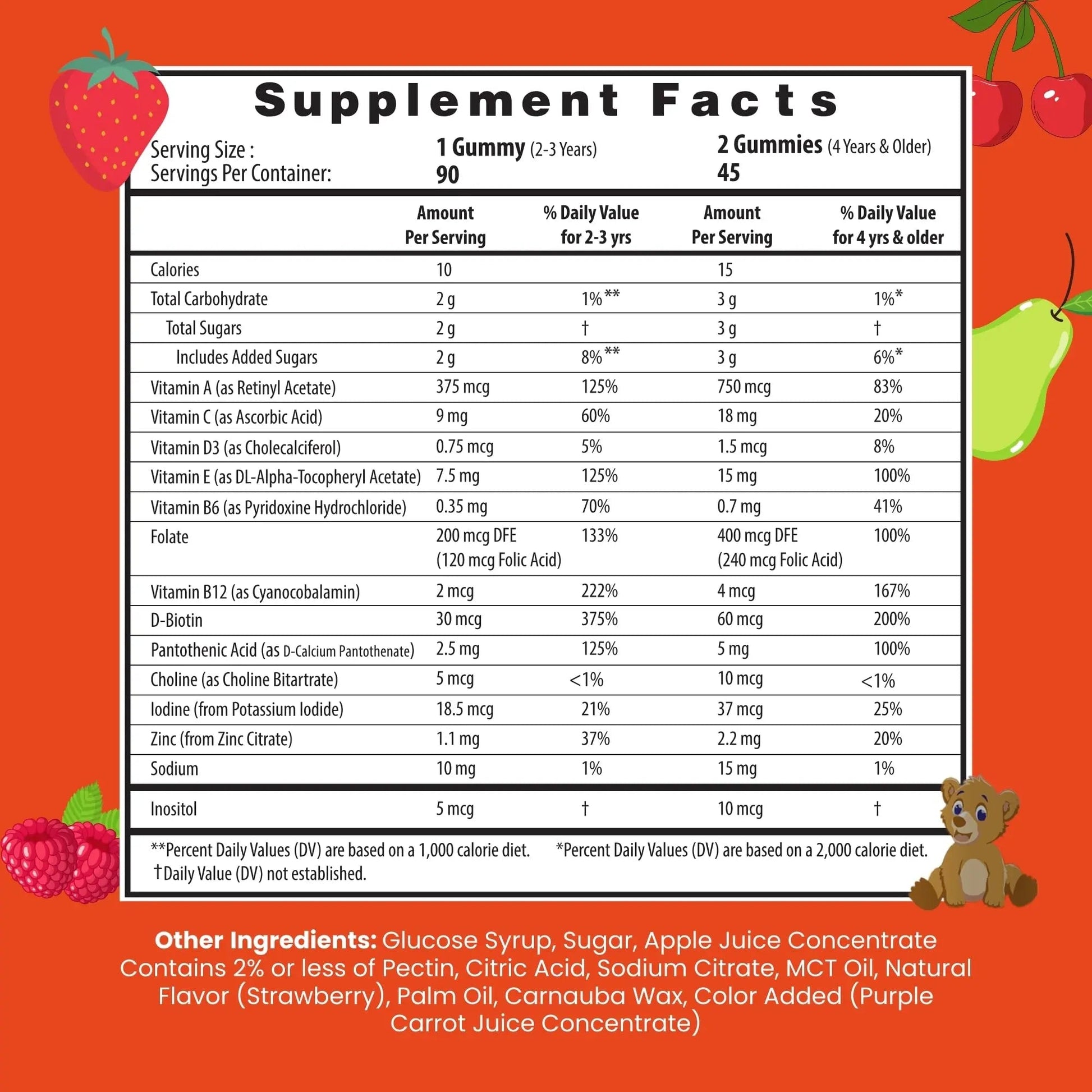 HERBION Naturals Multivitamin Gummies for Kids, Immune Support with Vitamin C, D3, B12, A, E & Zinc, Strawberry Flavor HERBION buy supplements canada