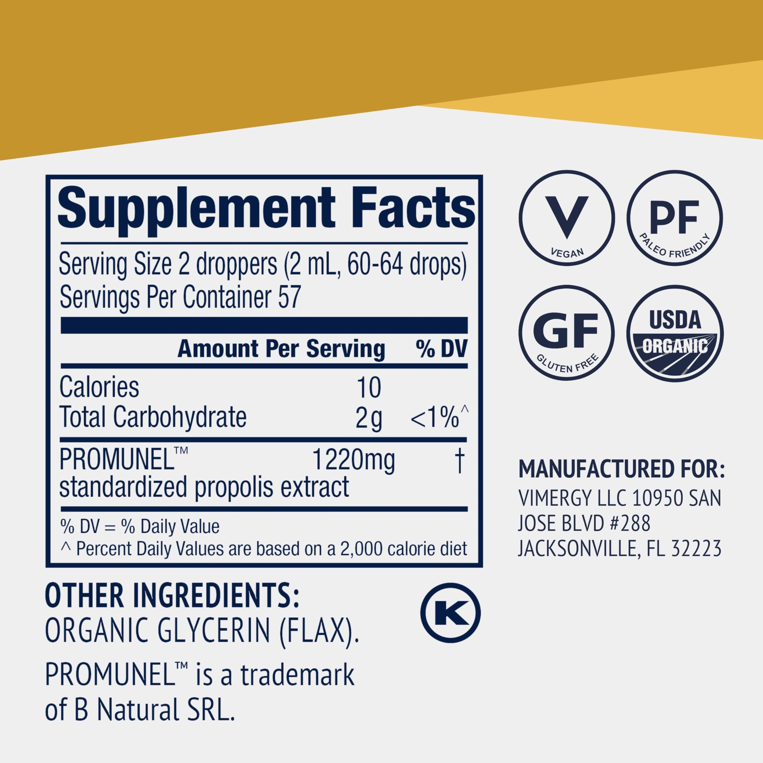 Vimergy PropolisPure® – Supports Immune and Respiratory Health* – Benefits Oral Health* – USDA Certified Organic, Kosher, Paleo-Friendly, Gluten-Free – 115 mL (57 Servings) Vimergy buy supplements canada