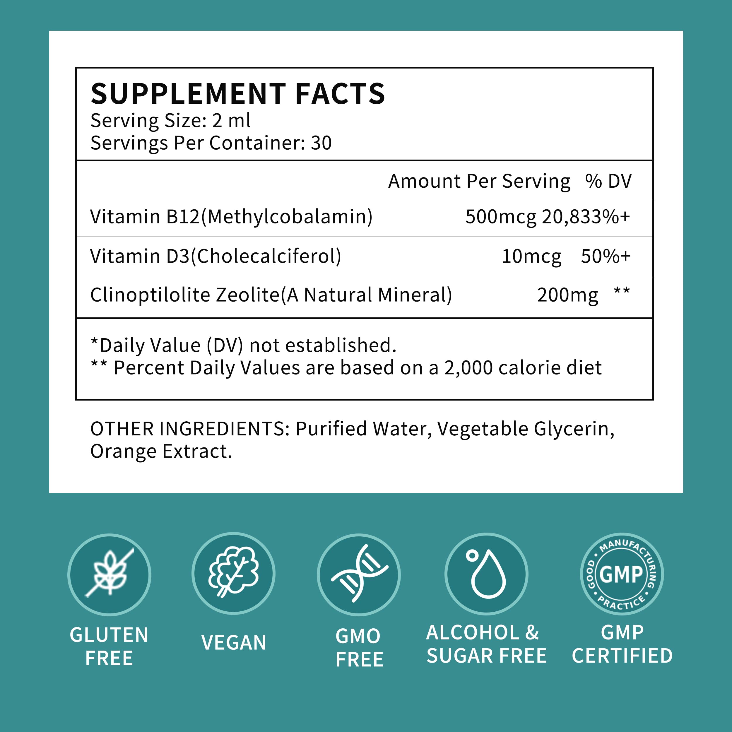 Zeolite Drops for Women,Adults and Kids- Clinoptilolite Zeolite Liquid Drops with Vitamin B12 & D3 - Heavy Metal Support, Immune Health, Natural Metabolism, Energy & Clear Skin - 30 Day Vegan Supply Herbance buy supplements canada
