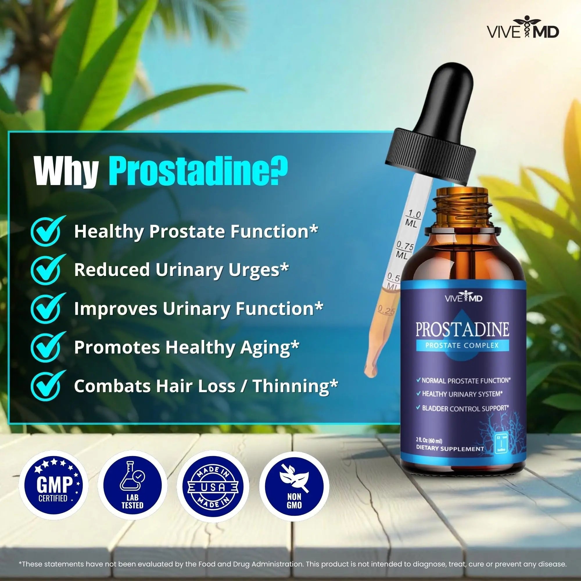 VIVE MD Prostadine Drops for Prostate Health, Bladder Urinating Issues - Prostadine Official Drop Formula - Extra Strength with Pomegranate, Prostadine Reviews (Package of 1) VIVE MD buy supplements canada