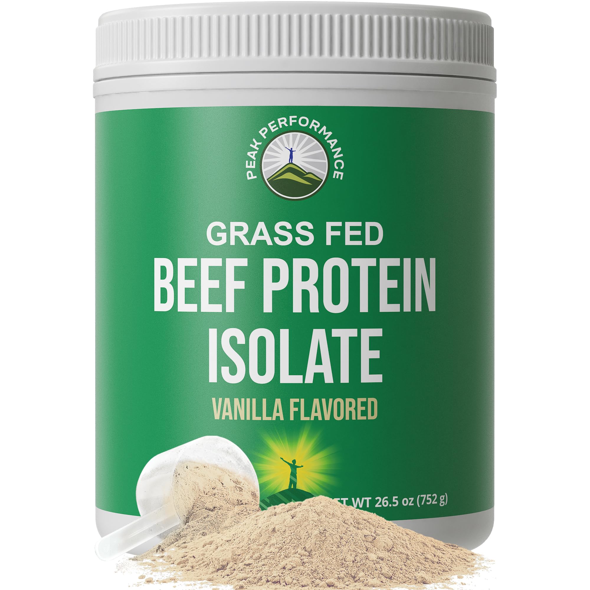 Grass Fed Beef Protein Powder - Lactose Free Great Tasting Beef Protein Isolate. Complete Animal Based Non Dairy Paleo Carnivore Supplement for Prime Muscle Building. No Whey. Vanilla Flavor Peak Performance buy supplements canada