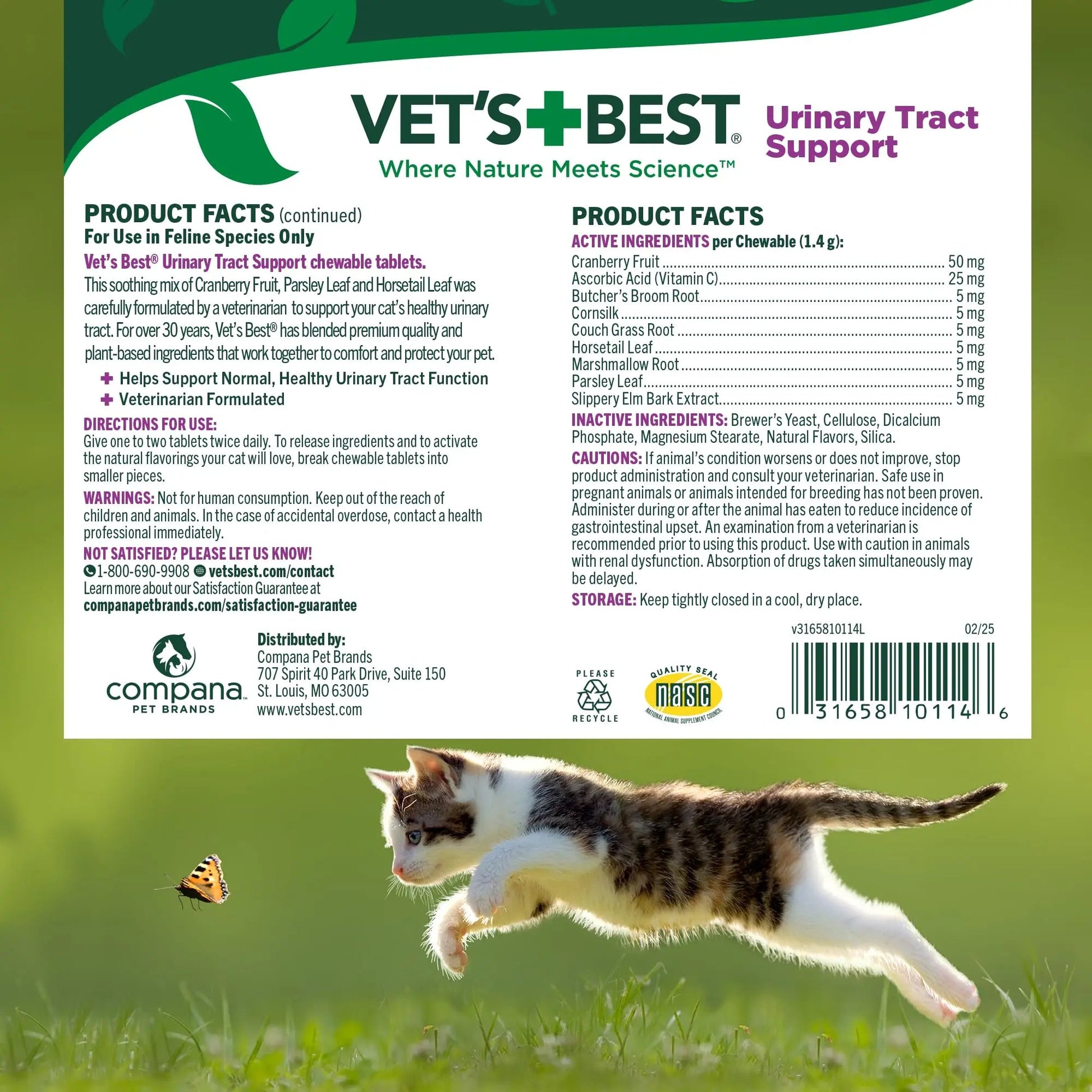 Vet's Best Cat Urinary Supplement, Urinary Tract Support Chewable for Cats, Supports A Healthy Urinary Tract in Cats, 60 Chewable Tablets Vet's Best buy supplements canada