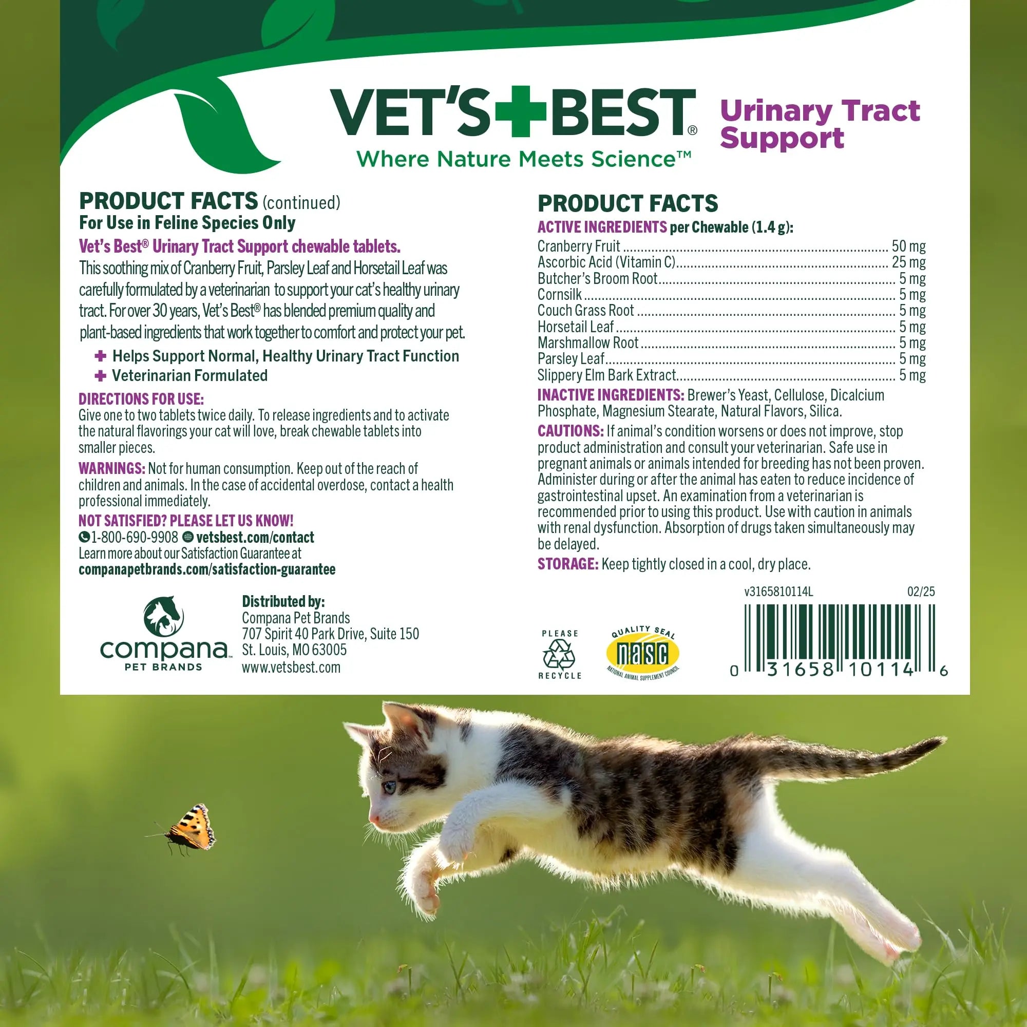 Vet's Best Cat Urinary Supplement, Urinary Tract Support Chewable for Cats, Supports A Healthy Urinary Tract in Cats, 60 Chewable Tablets Vet's Best buy supplements canada