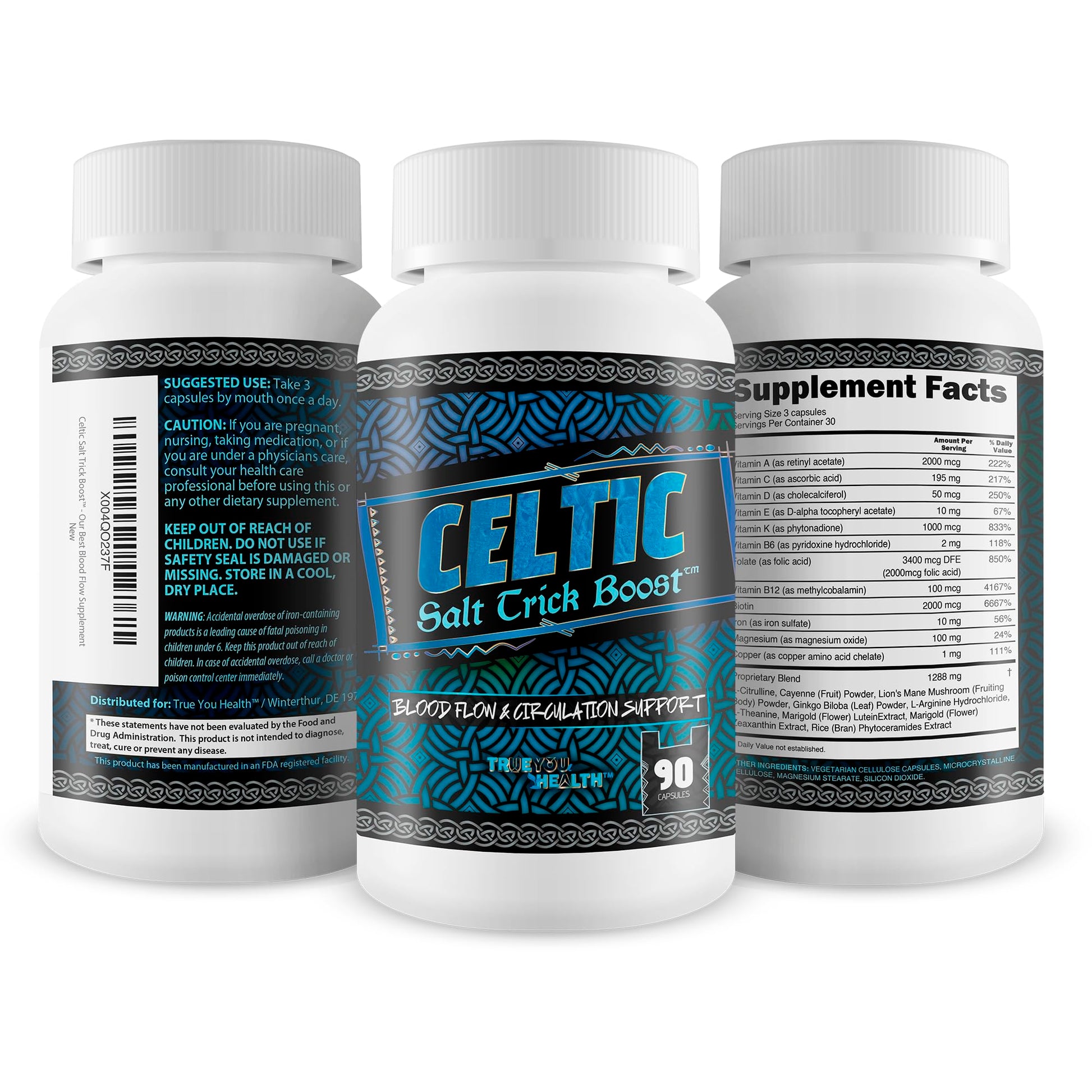 Celtic Salt Trick Boost for Blood Flow - Improved Formula - Our Best Blood Circulation Supplements for Men - Increase Blood Flow Care Blood Circulation Pills - Advanced Blood Flow Support True You Health buy supplements canada