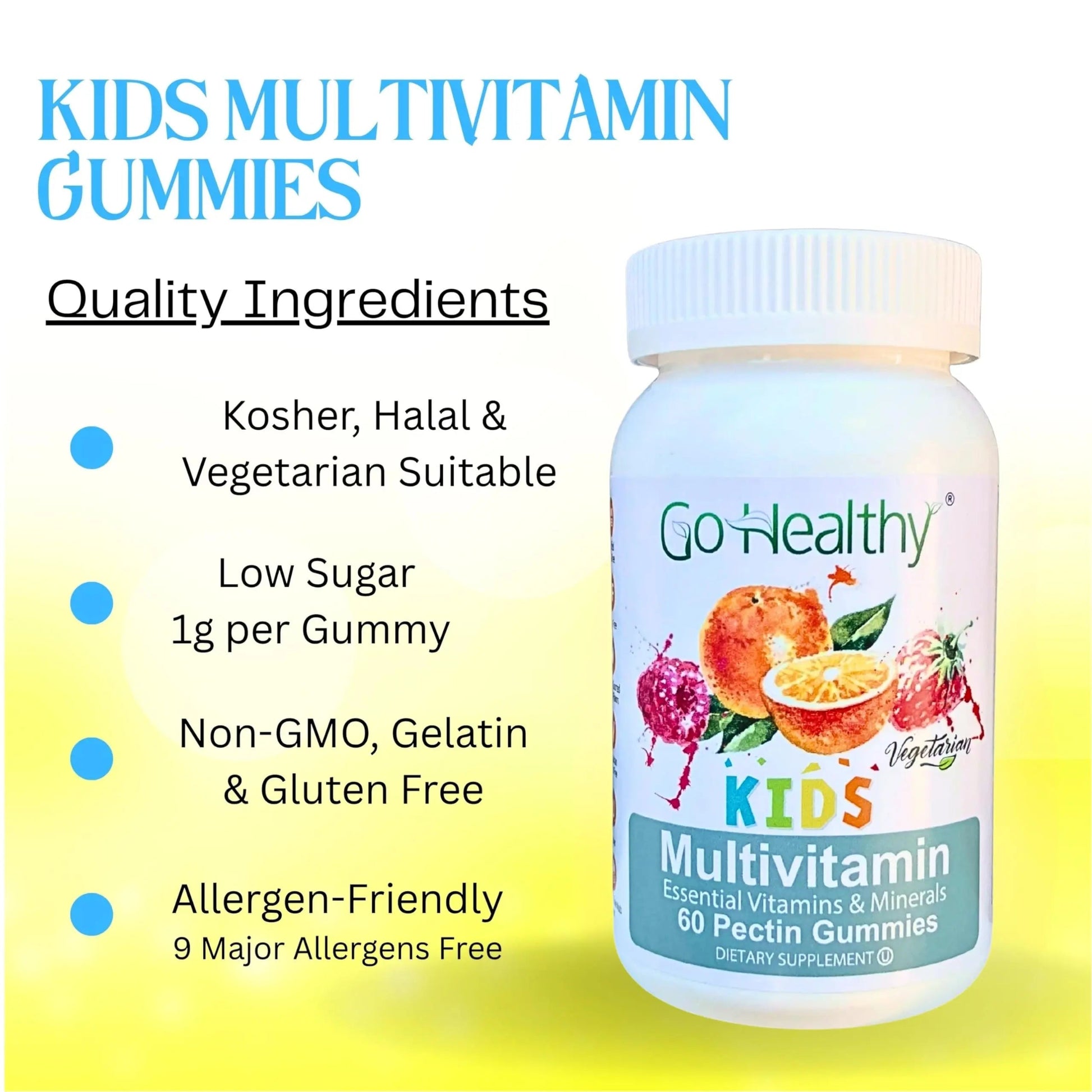 Go Healthy Kids Multivitamin Gummies, Immune Support, Kids Vitamin Gummies, Kosher Kid Vitamin, Halal Go Healthy Natural buy supplements canada