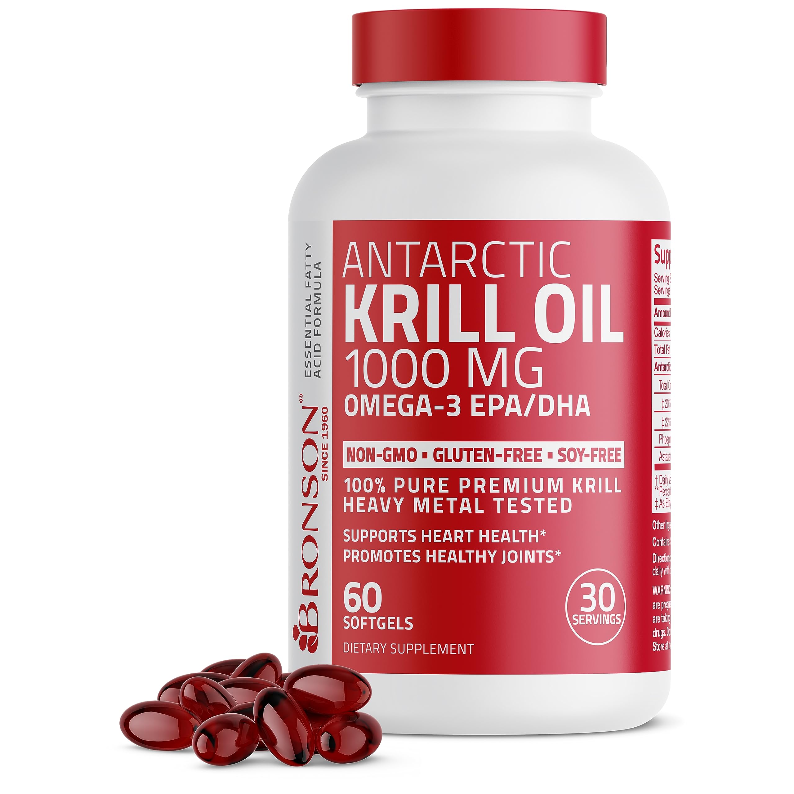 Bronson Antarctic Krill Oil 1000 mg with Omega-3s EPA, DHA, Astaxanthin Bronson buy supplements canada