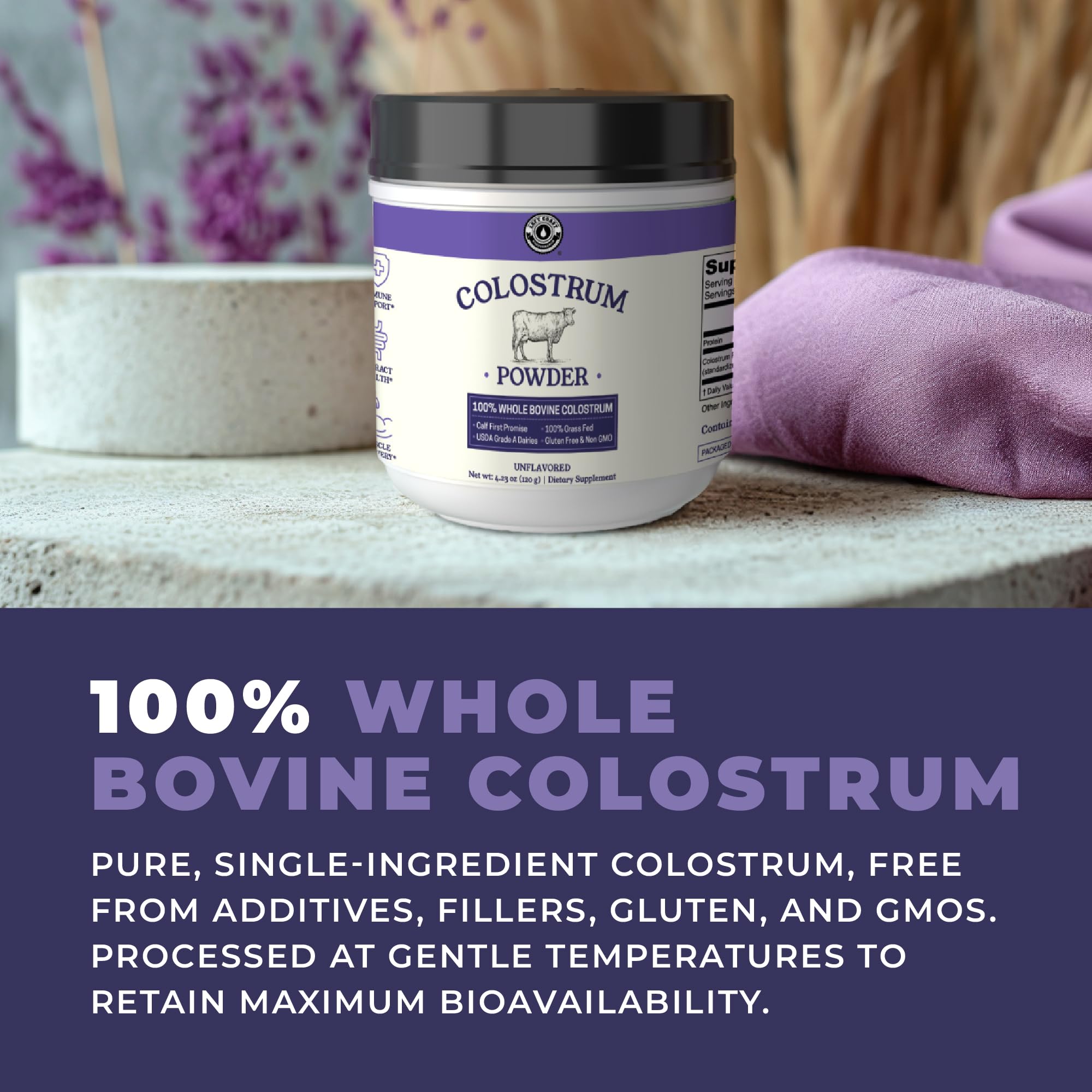 Colostrum Powder – USA Sourced Bovine Colostrum for Humans for Immune Support, Gut Health, Muscle Recovery - Single Ingredient, No Additives, Grass Fed, Non-GMO Colostrum Supplement for Women and Men Left Coast Performance buy supplements canada
